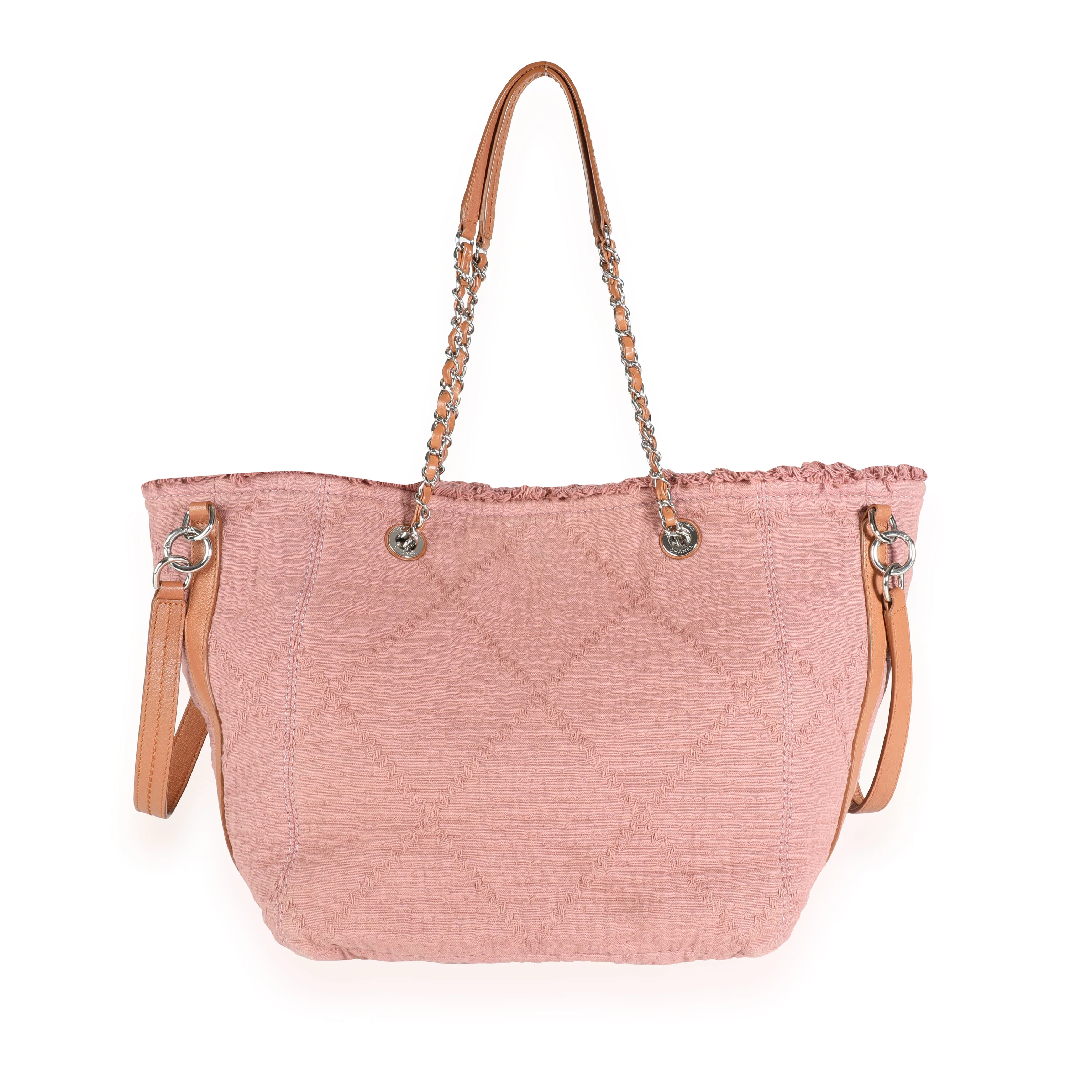 Chanel Dusty Rose Double Face Fringe Deauville Tote - Image 3