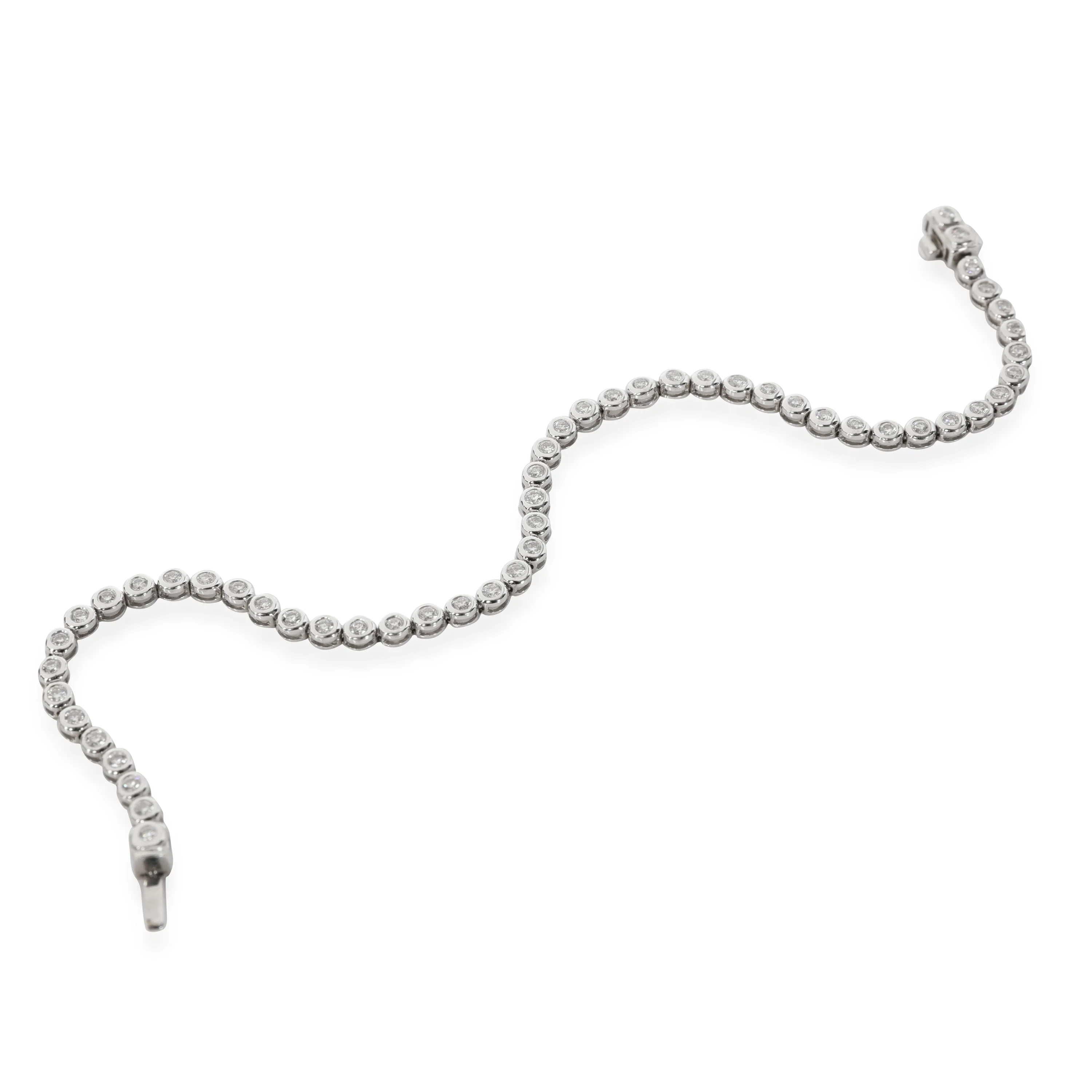 Bezel Set Diamond Bracelet in 14K White Gold 1.01 CTW - Image 3