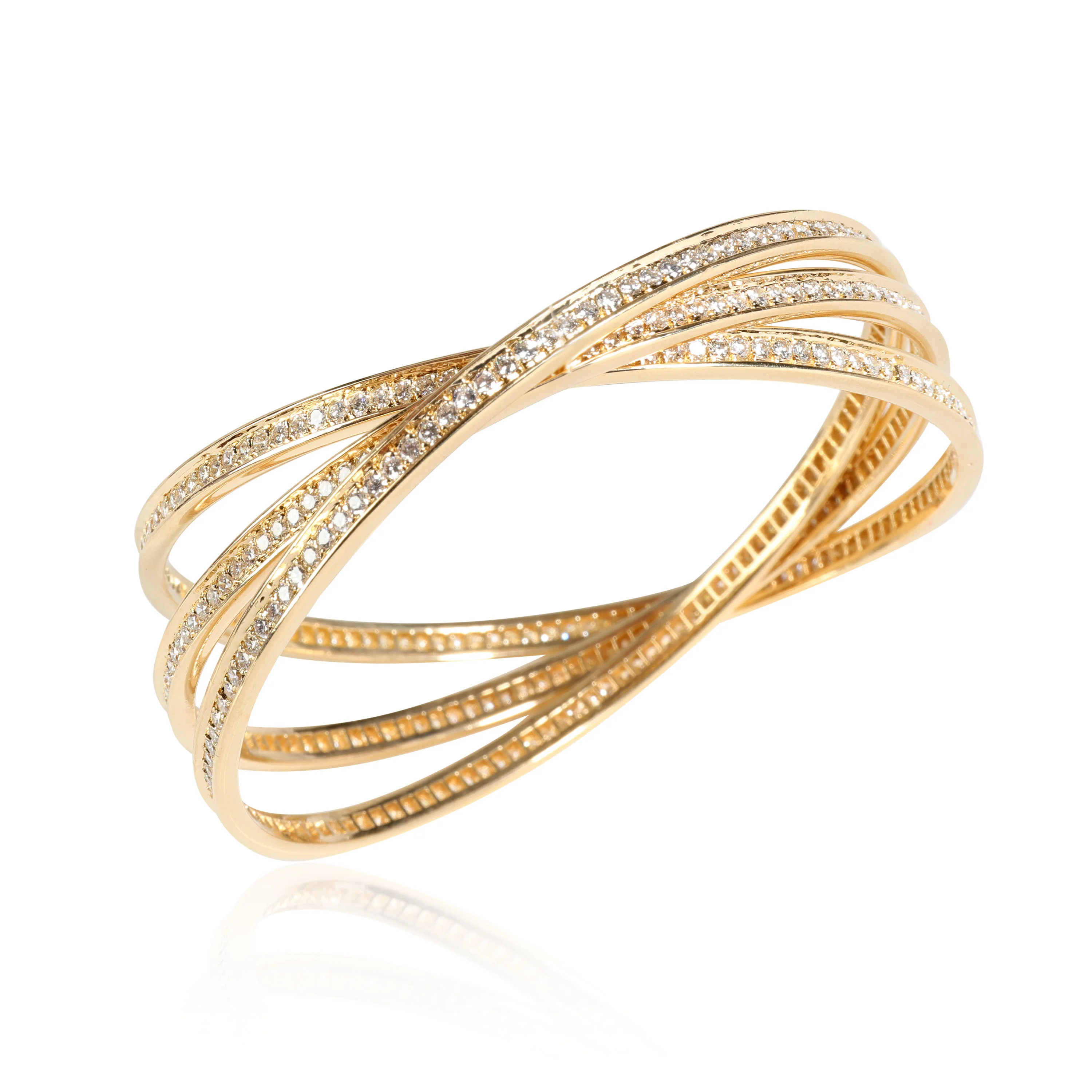 Cartier Trinity Diamond Bangle in 18K Yellow Gold - Image 4