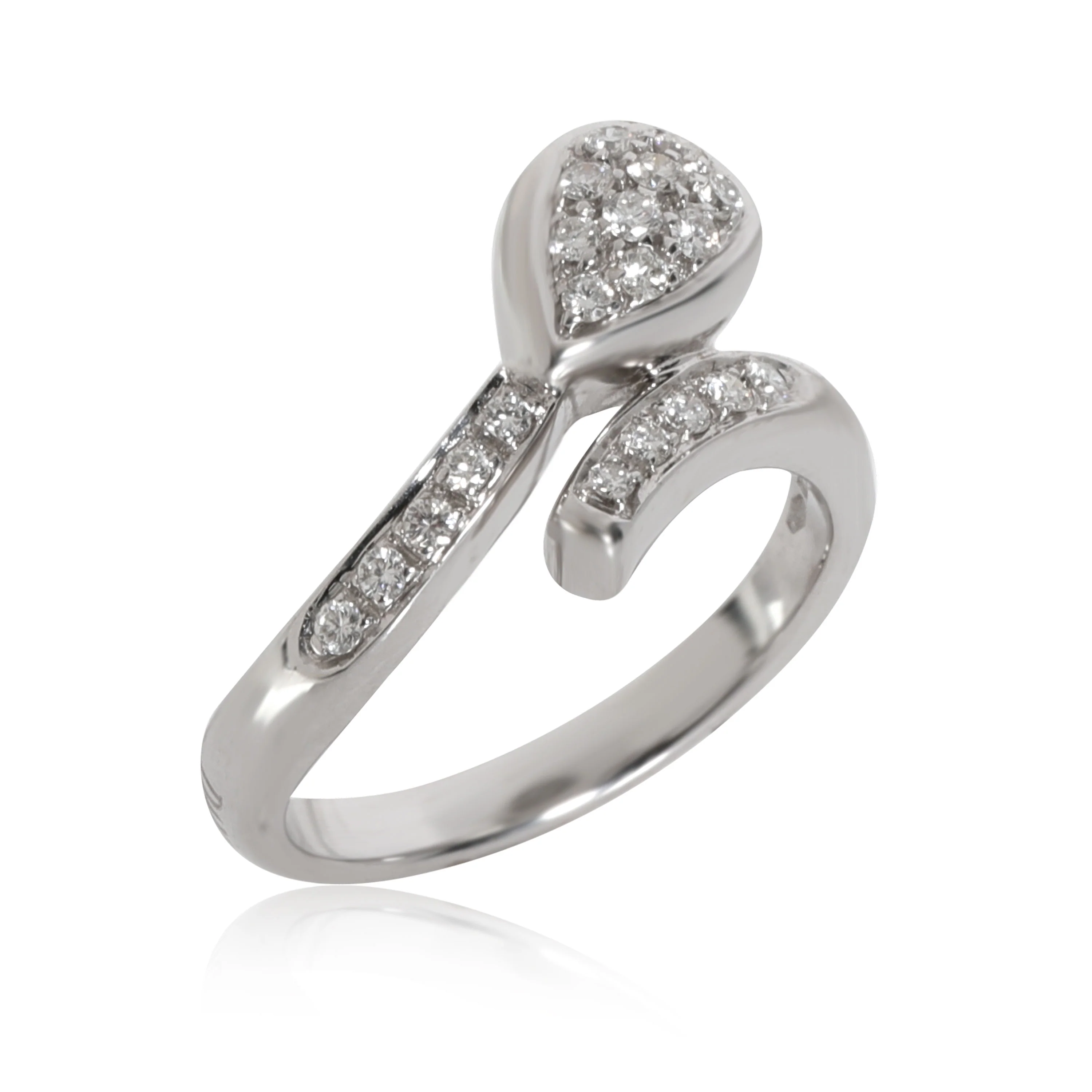 Damiani Diamond Bypass Ring in 18k White Gold 0.40 CTW - Image 3