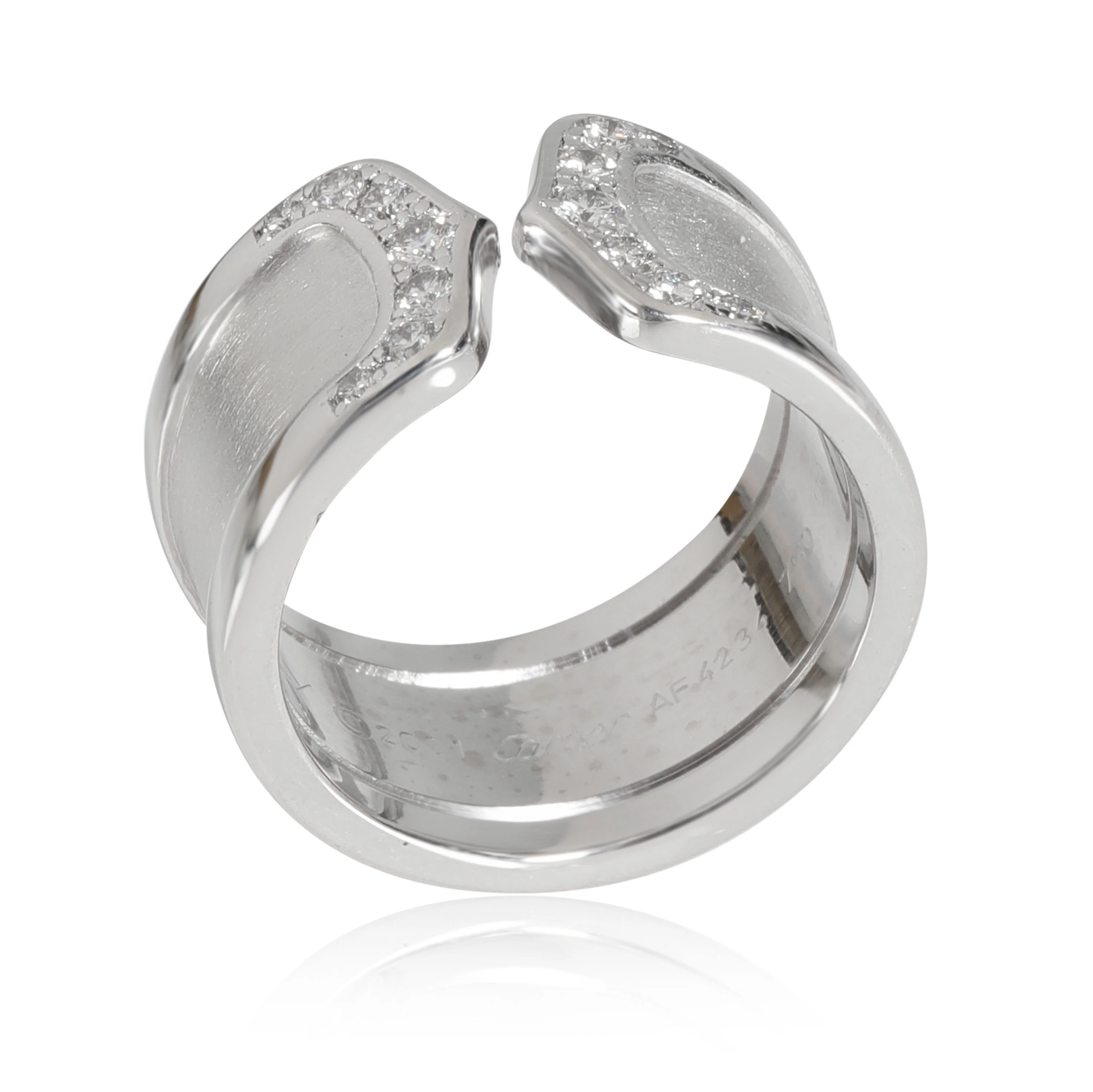 C De  10 mm Wide Diamond Band in 18k White Gold 0.21 Ctw - Image 3