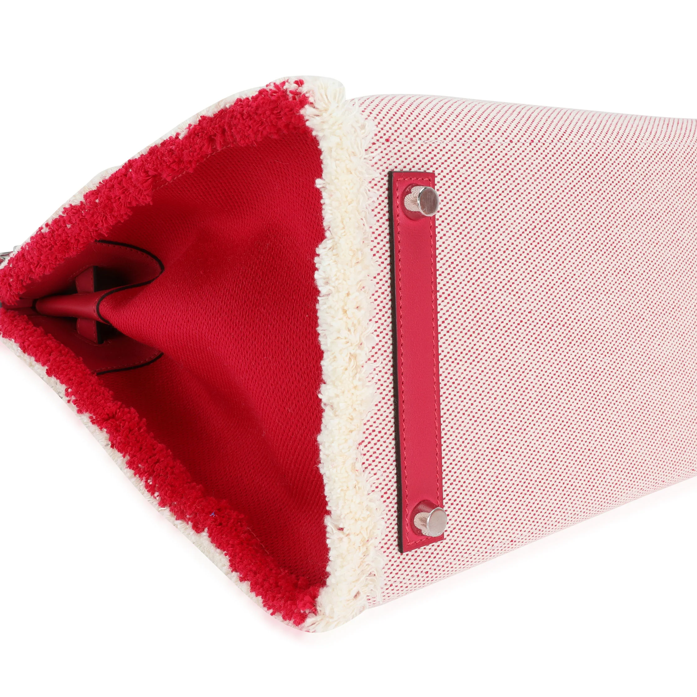 Framboise Swift Ecru Toile Fray Fray Birkin 35 PHW - Image 5