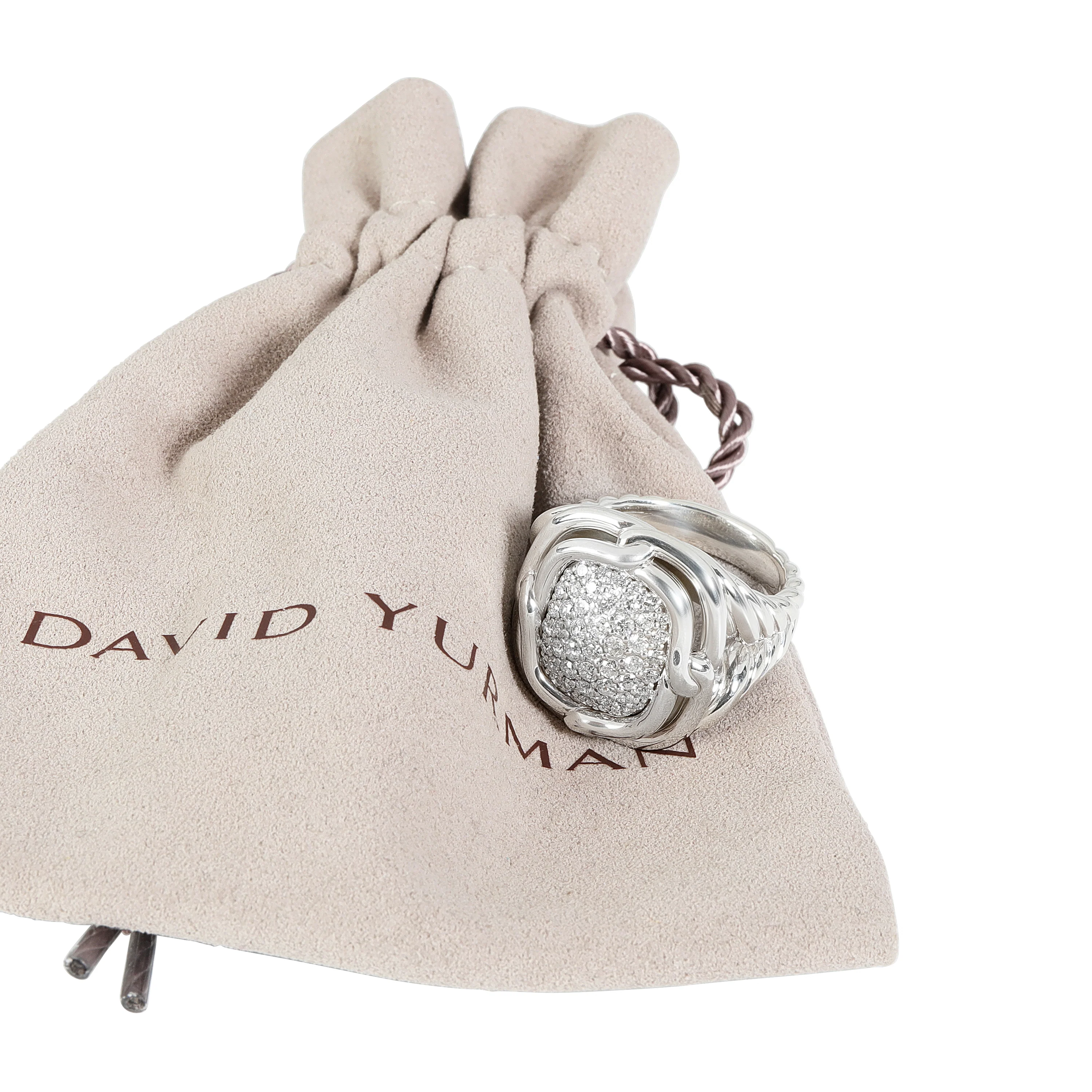 David Yurman Labyrinth Diamond Ring in Sterling Silver 1/1 Ctw - Image 5