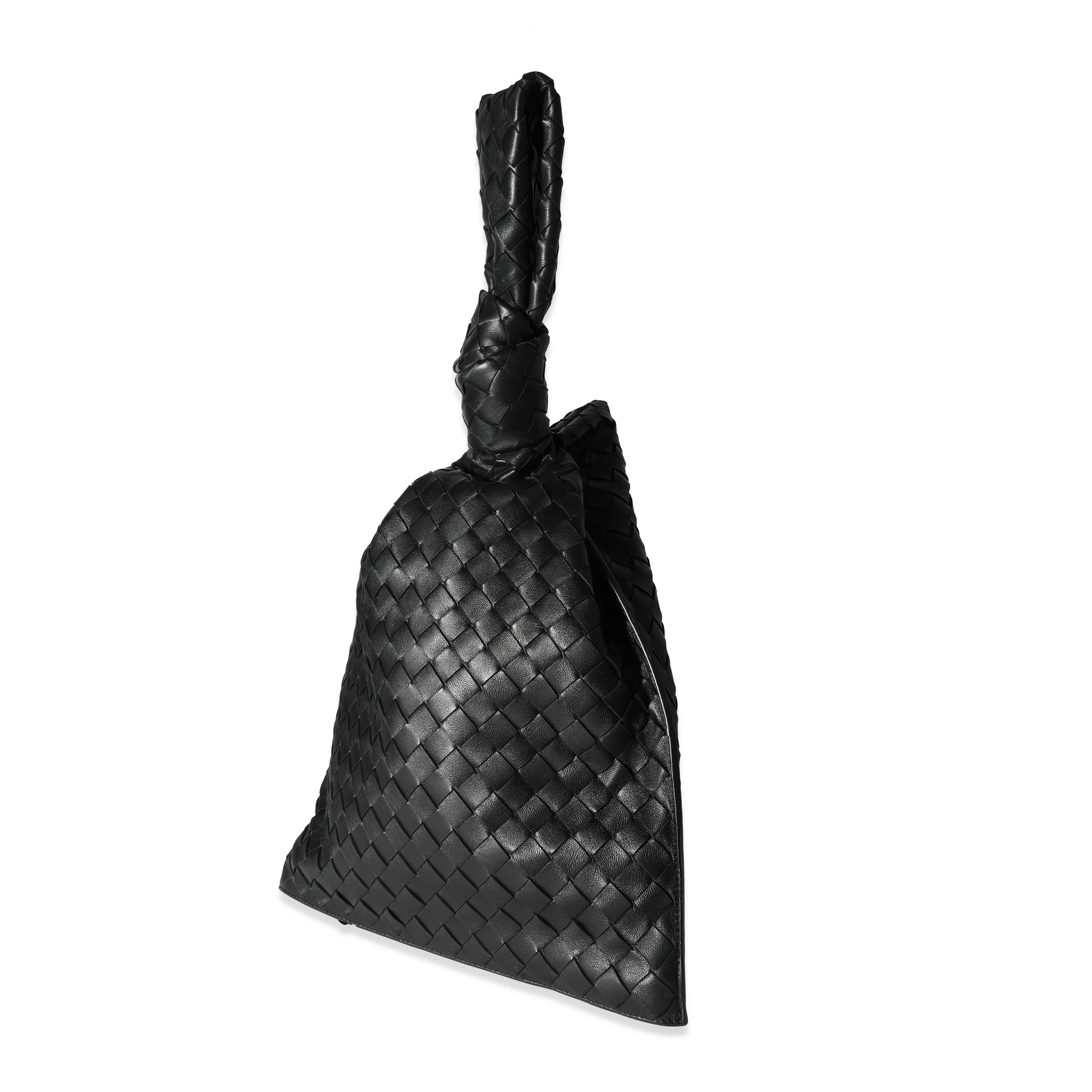 Bottega Veneta Black Soft Intrecciato Leather BV Twist Clutch - Image 2