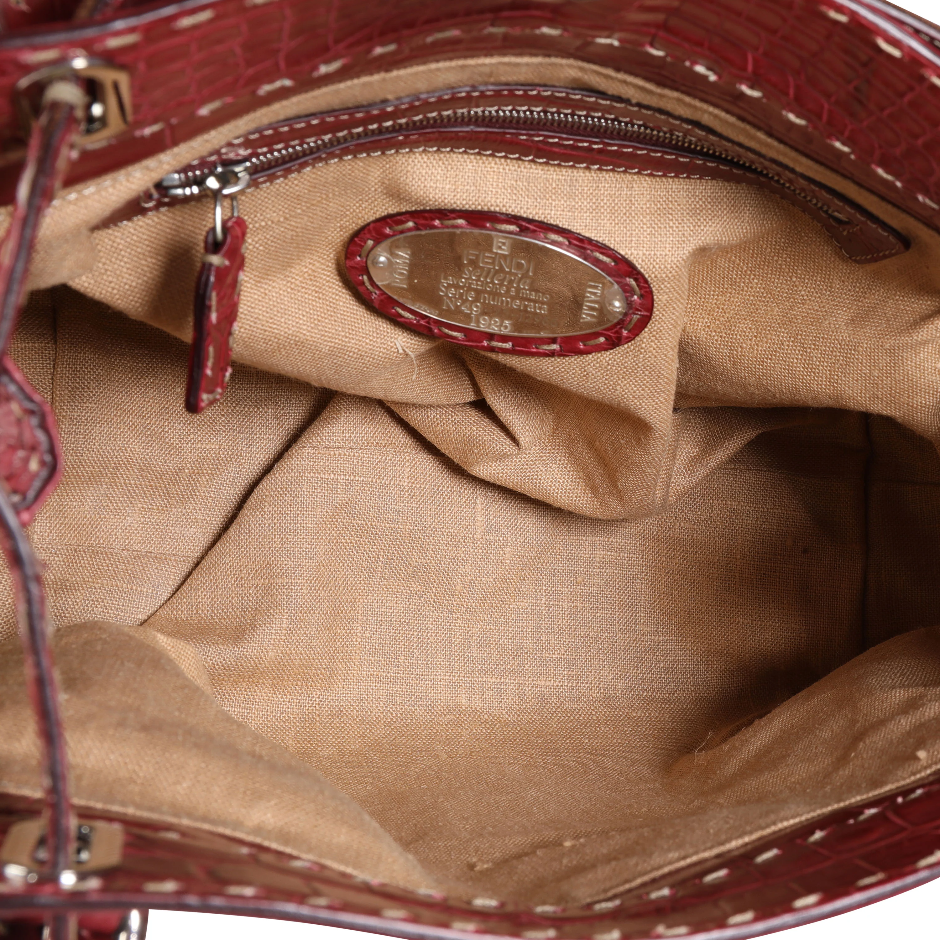 Rose Alligator Selleria Top Handle Bag - Image 6