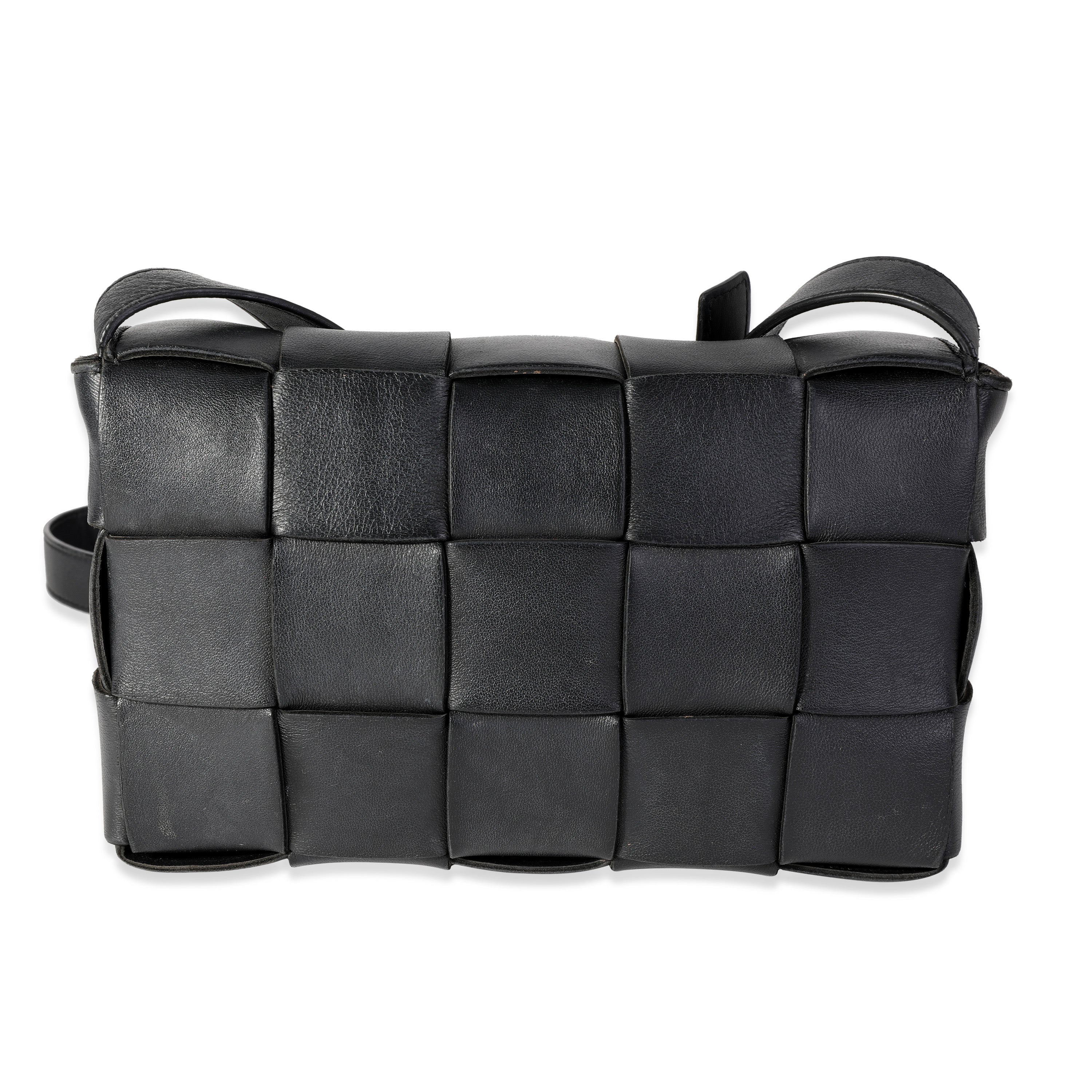 Black Intrecciato Calfskin Cassette Bag - Image 3