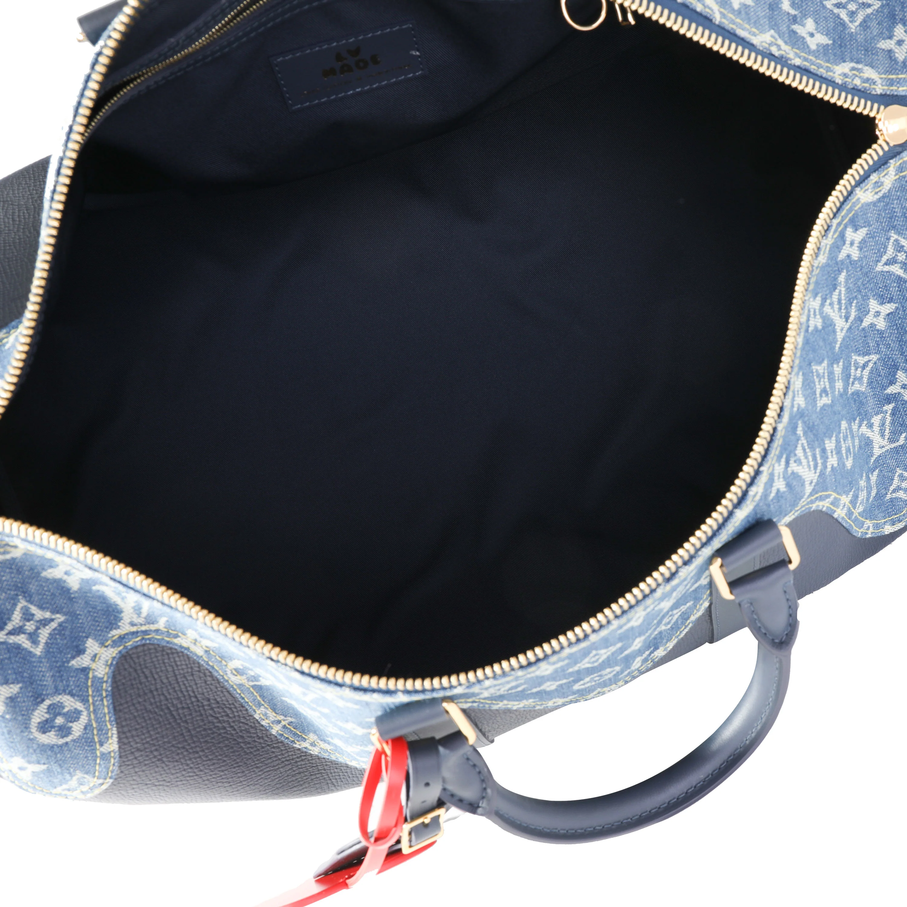 Louis Vuitton x NIGO Monogram Denim Drip & Taurillon Keepall Bandoulière 50 - Image 7