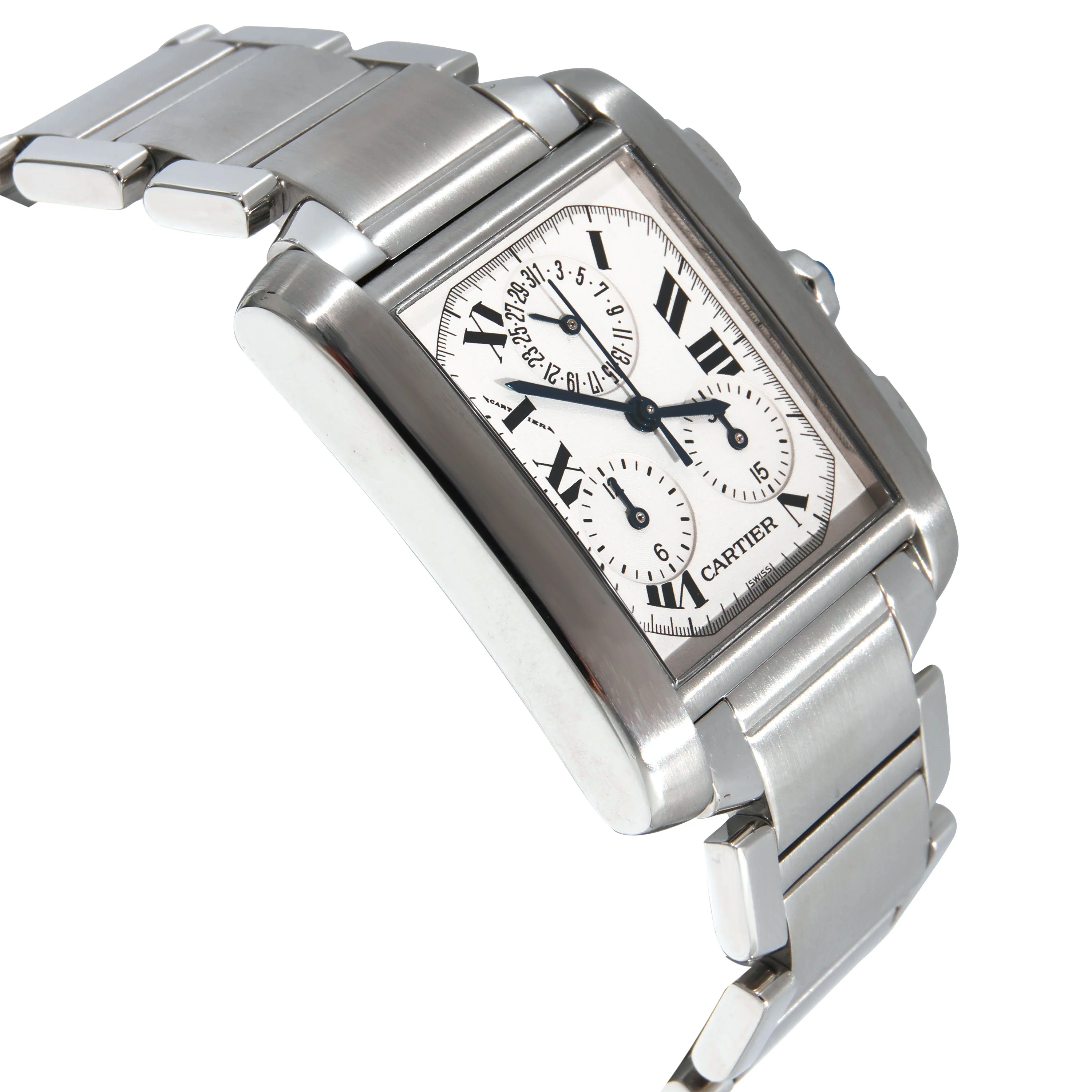 Cartier Tank Francaise Chronoflex W51001Q3 Mens Watch in Stainless Steel - Image 2