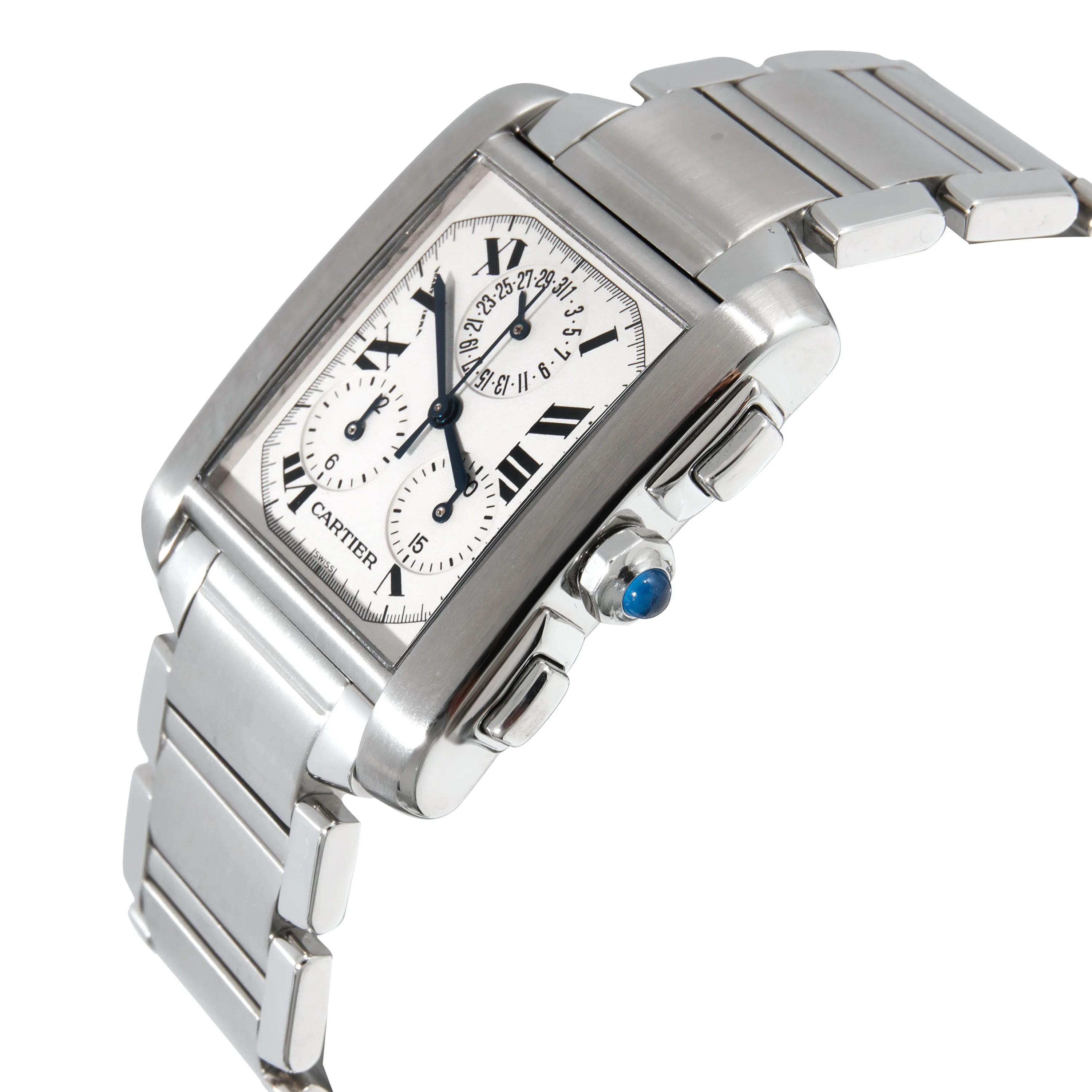 Cartier Tank Francaise Chronoflex W51001Q3 Mens Watch in Stainless Steel - Image 3