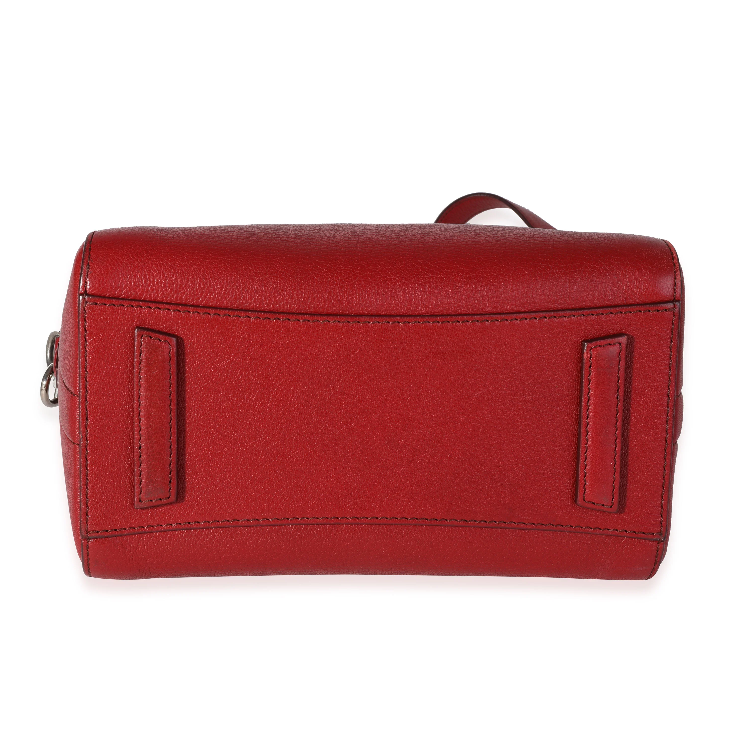 Red Goatskin Mini Antigona Bag - Image 5