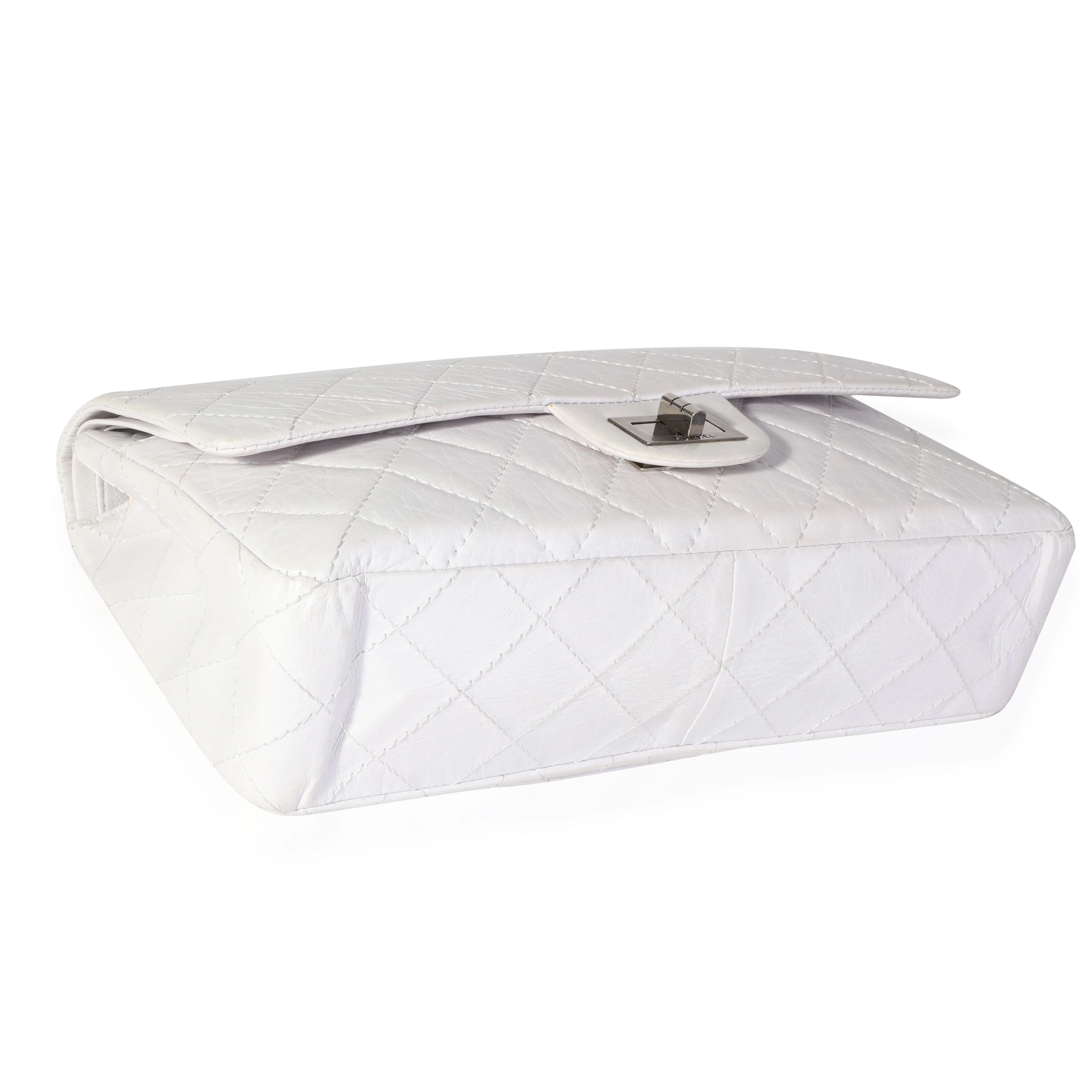 White Aged Calfskin Quilted 2.55 Reissue 227 Flap - Image 6