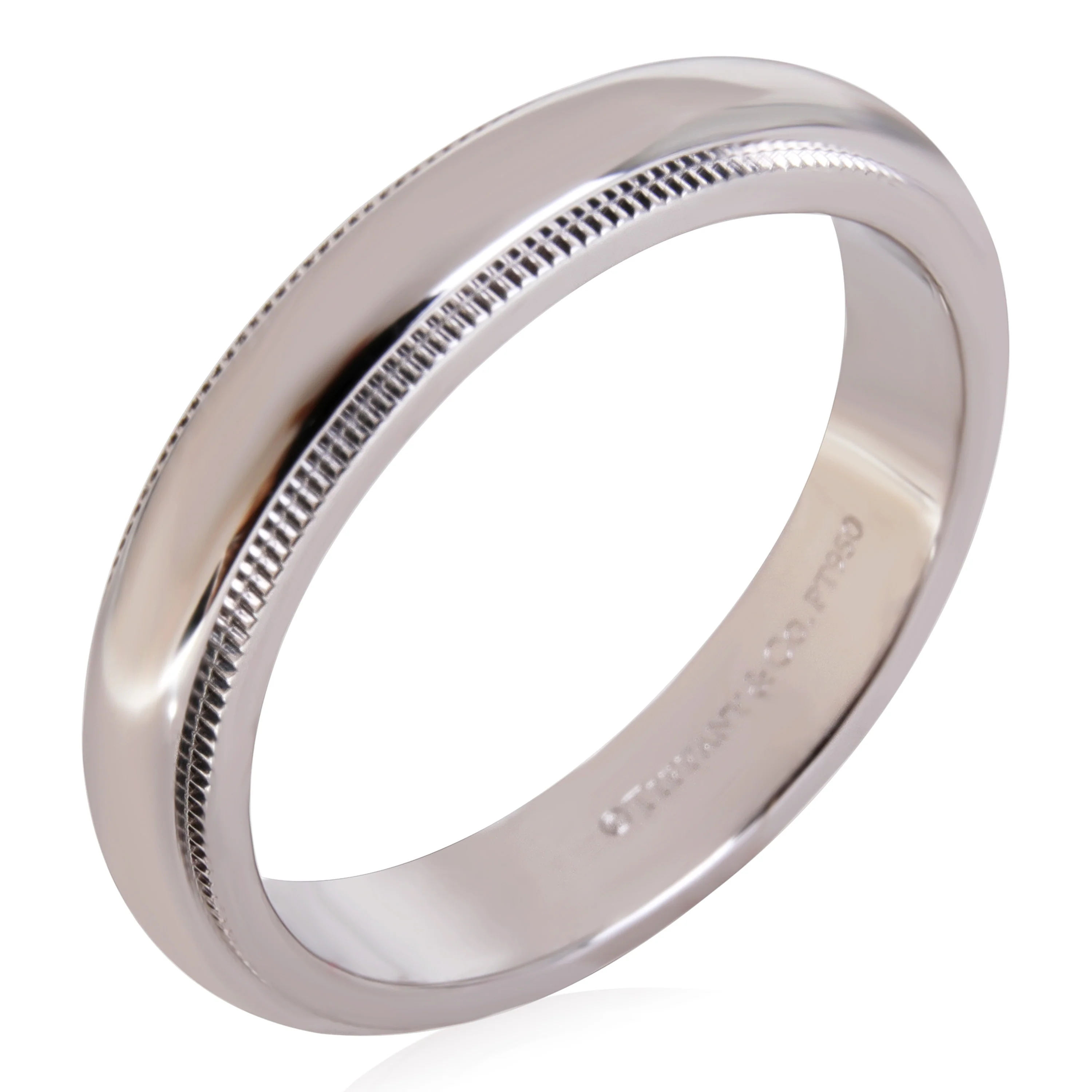 Together Classic Milgrain Wedding Band in Platinum - Image 5