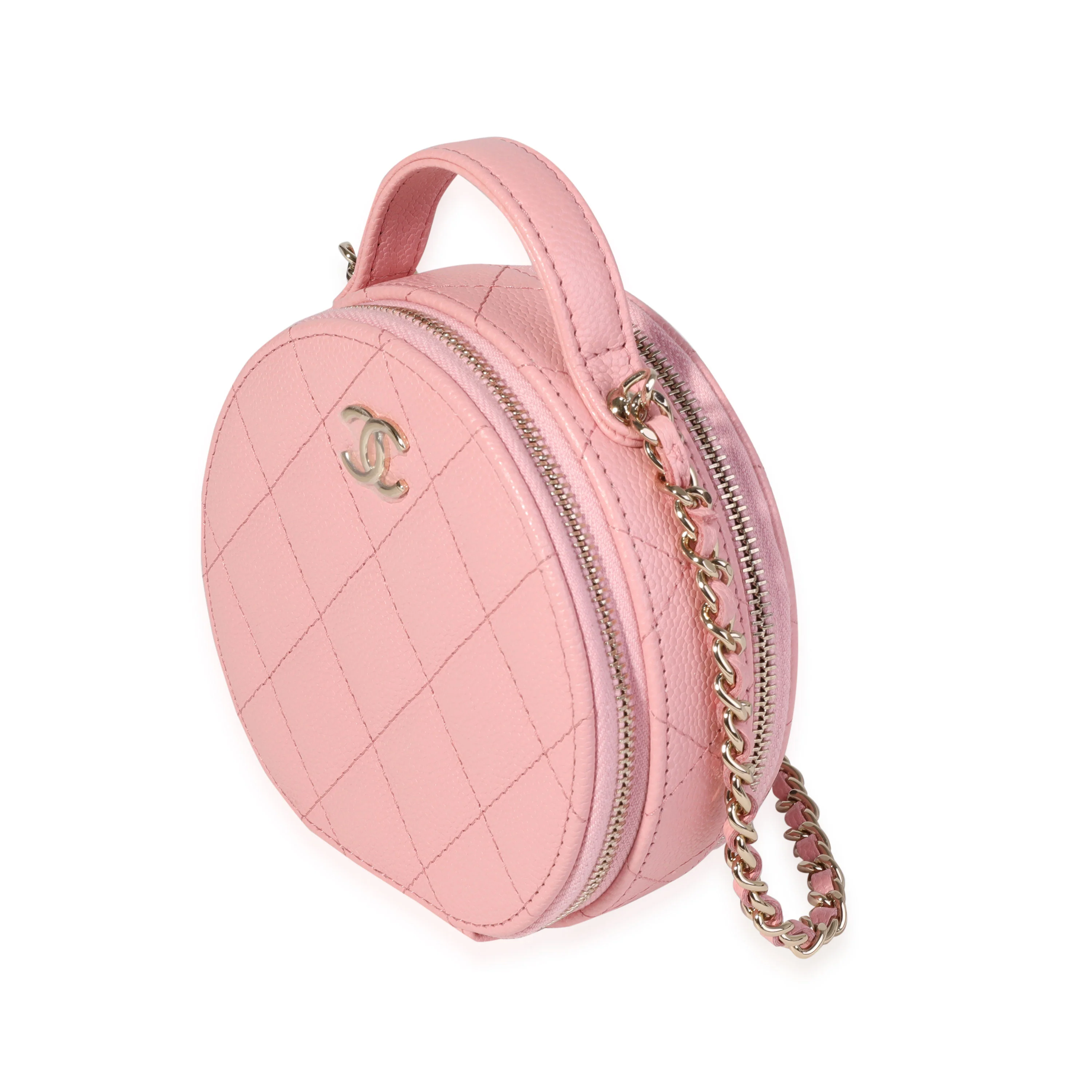 Chanel Pink Quilted Caviar Handle With Care Vanity Crossbody - Image 2