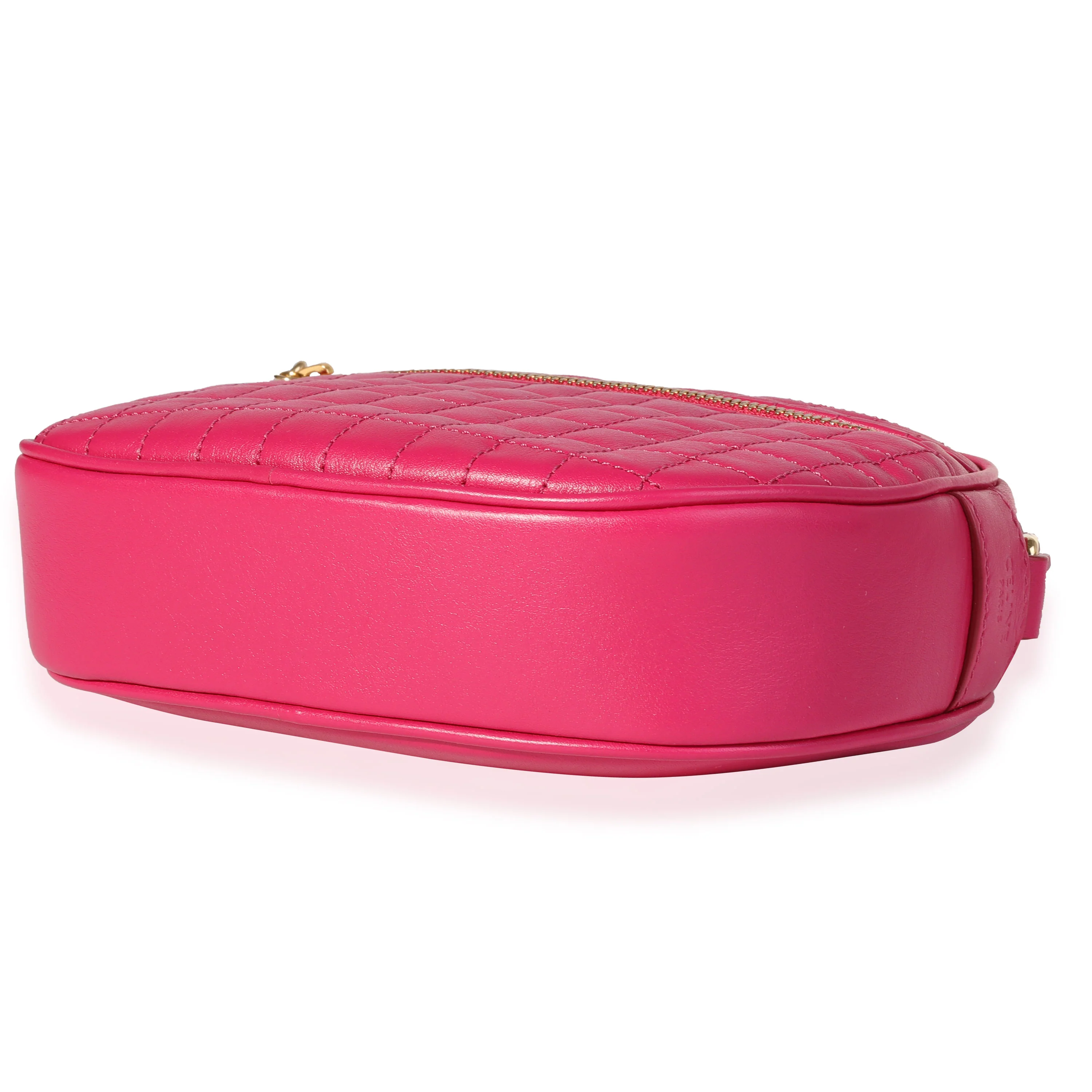 Celine Hot Pink Quilted Calfskin Small C Charm Camera Bag - Image 7