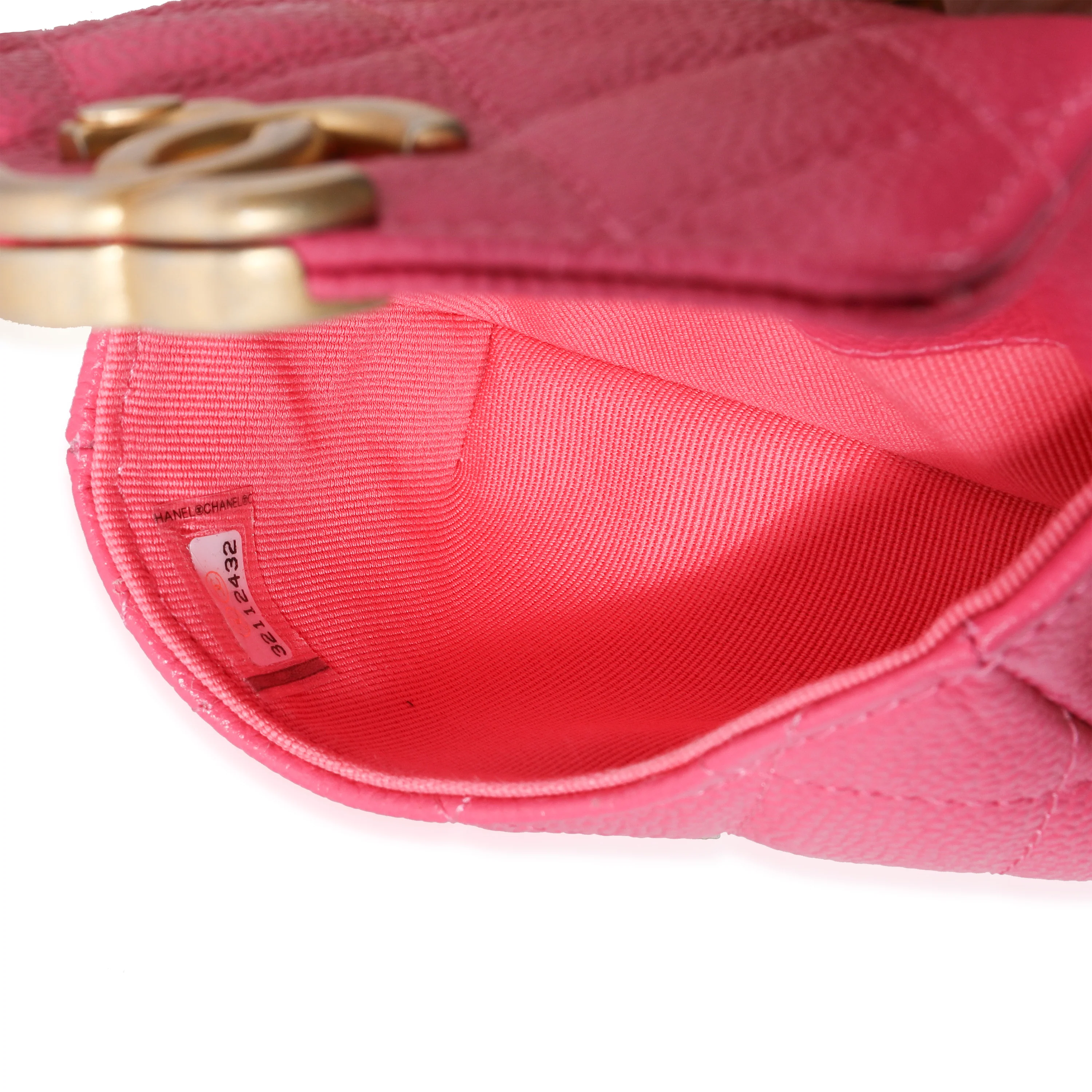 Chanel Dark Pink Quilted Caviar Melody Belt Bag - Image 4