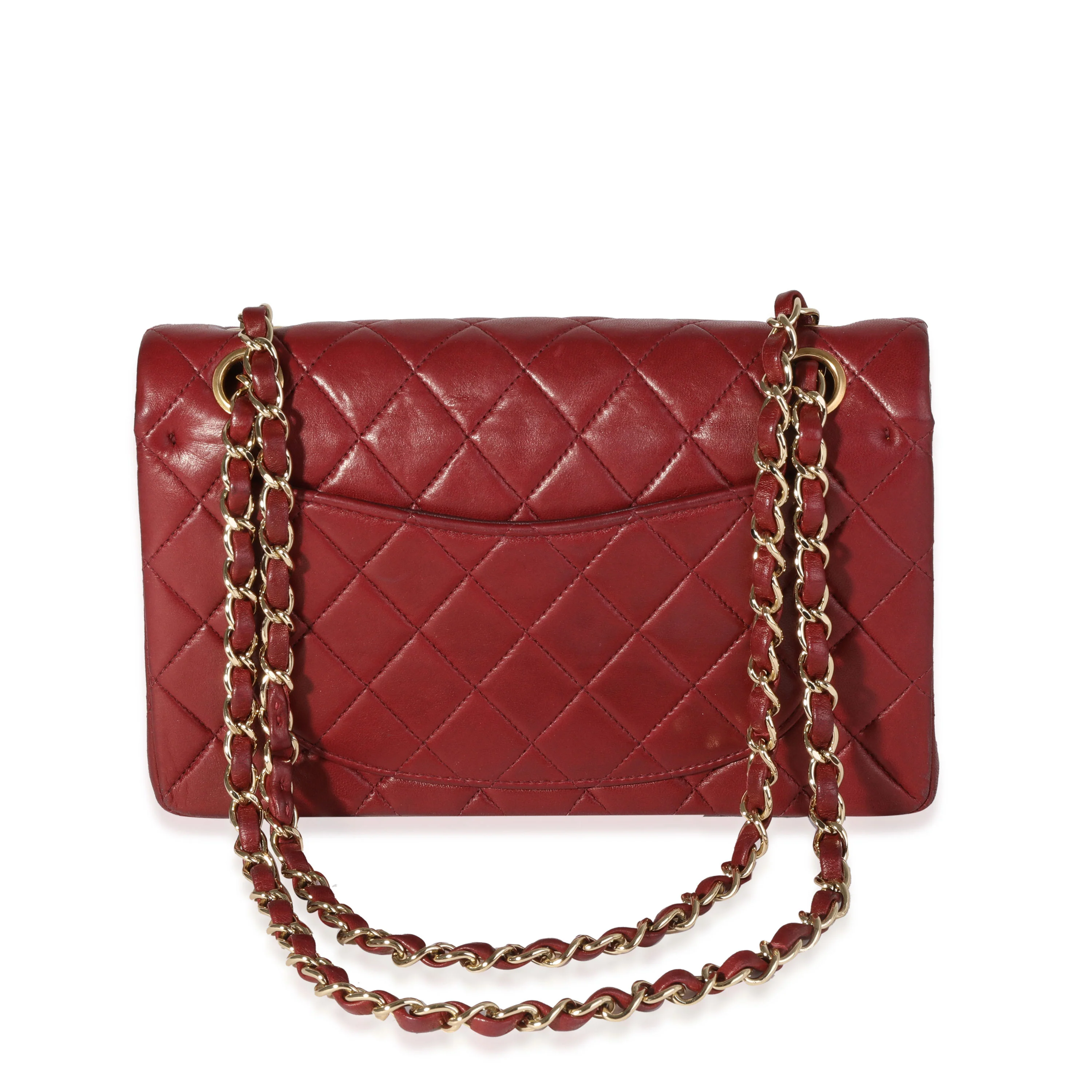 Chanel Burgundy Quilted Lambskin Small Classic Double Flap Bag - Image 3