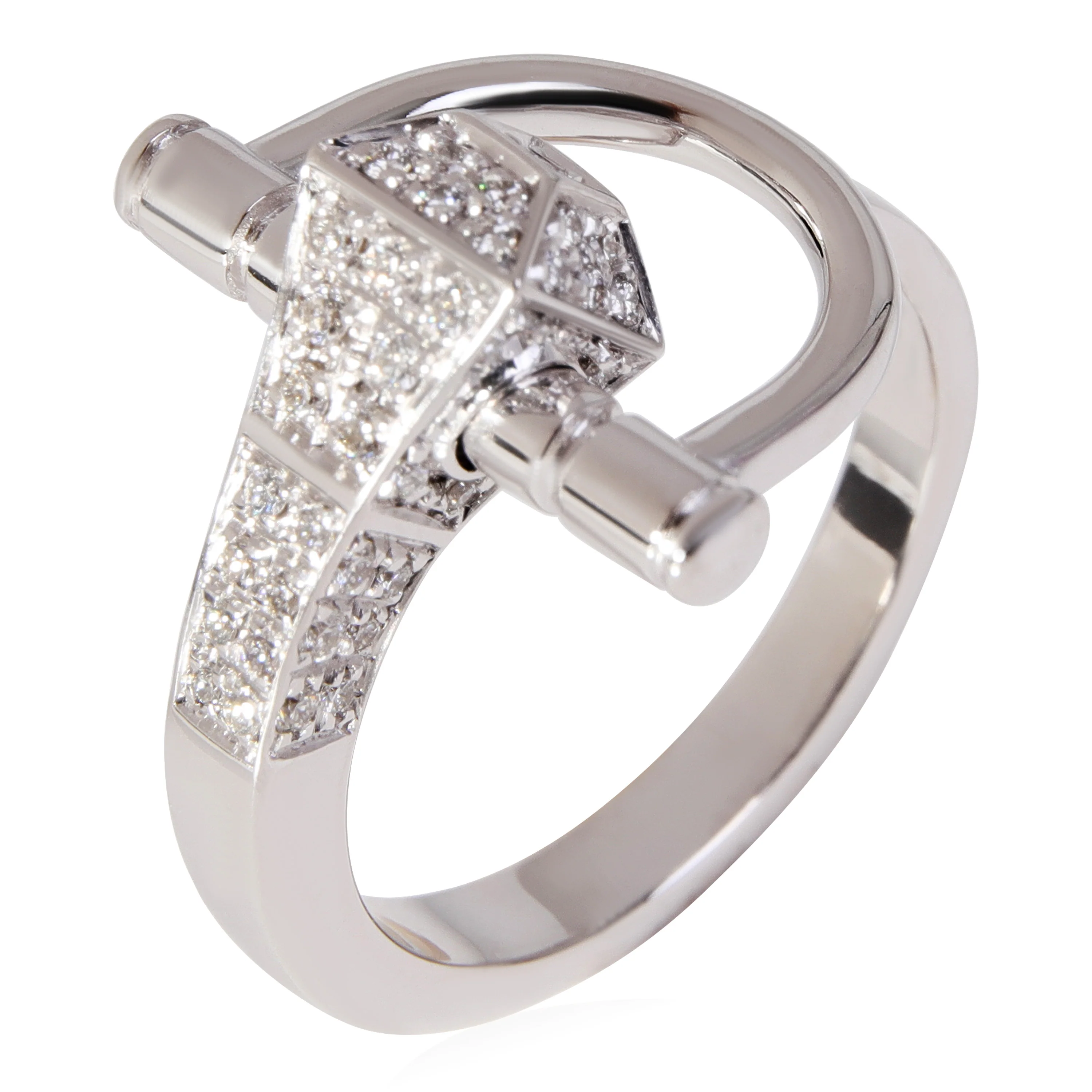 Chiodo Horsebit Diamond Ring in 18k White Gold 0.40 CTW - Image 5