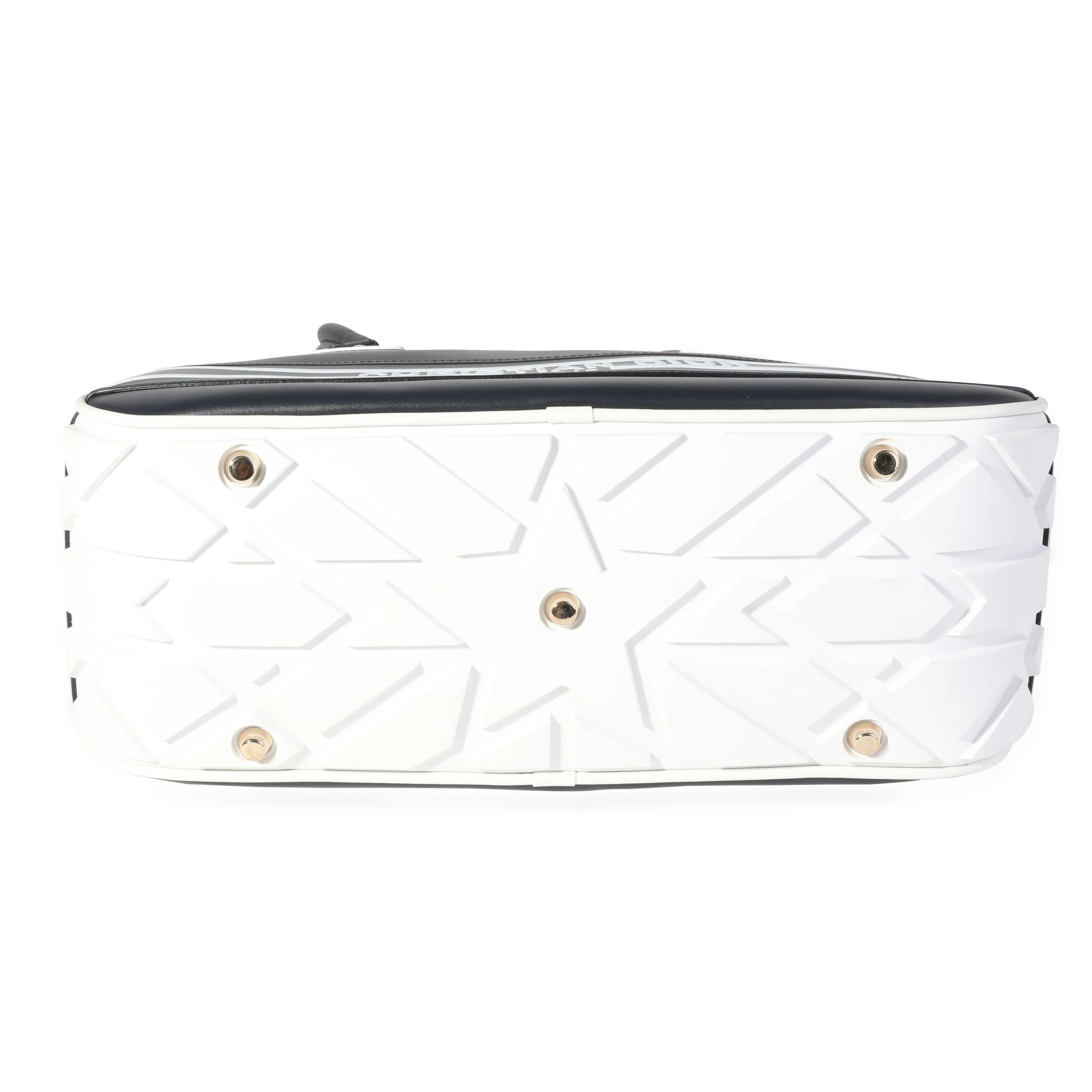 Christian Dior Navy Smooth Calfskin Medium Dior Vibe Zip Bowling Bag - Image 5