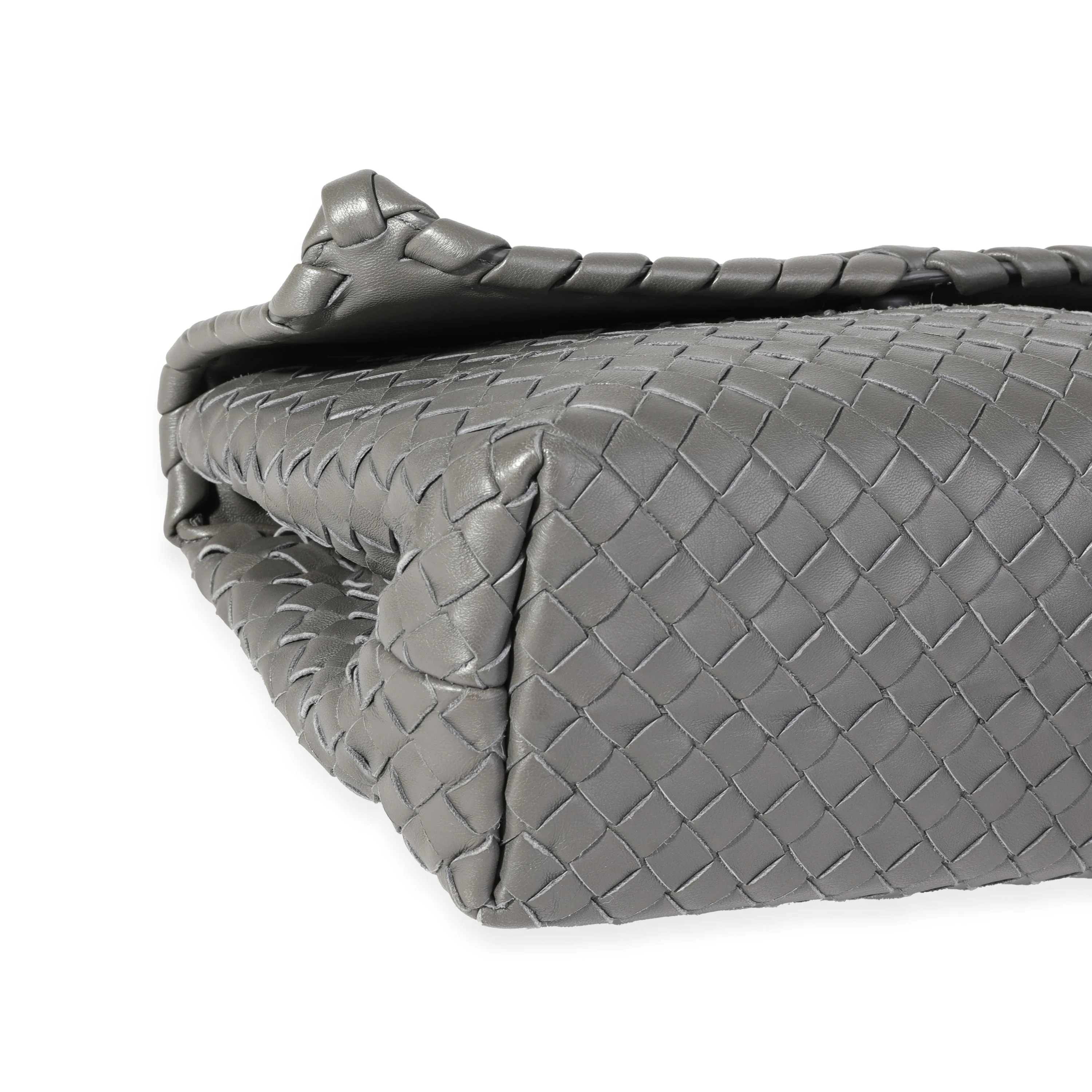Bottega Veneta Gray Intrecciato Leather Olimpia Bag - Image 6