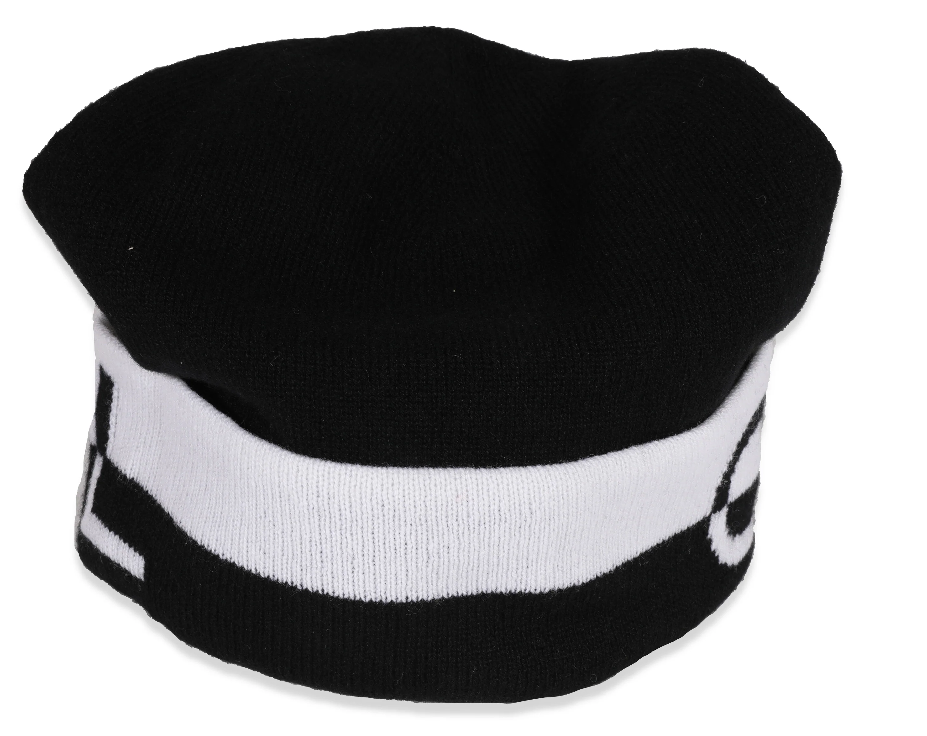 Chanel Black and White Logo Cashmere Beanie - Image 2