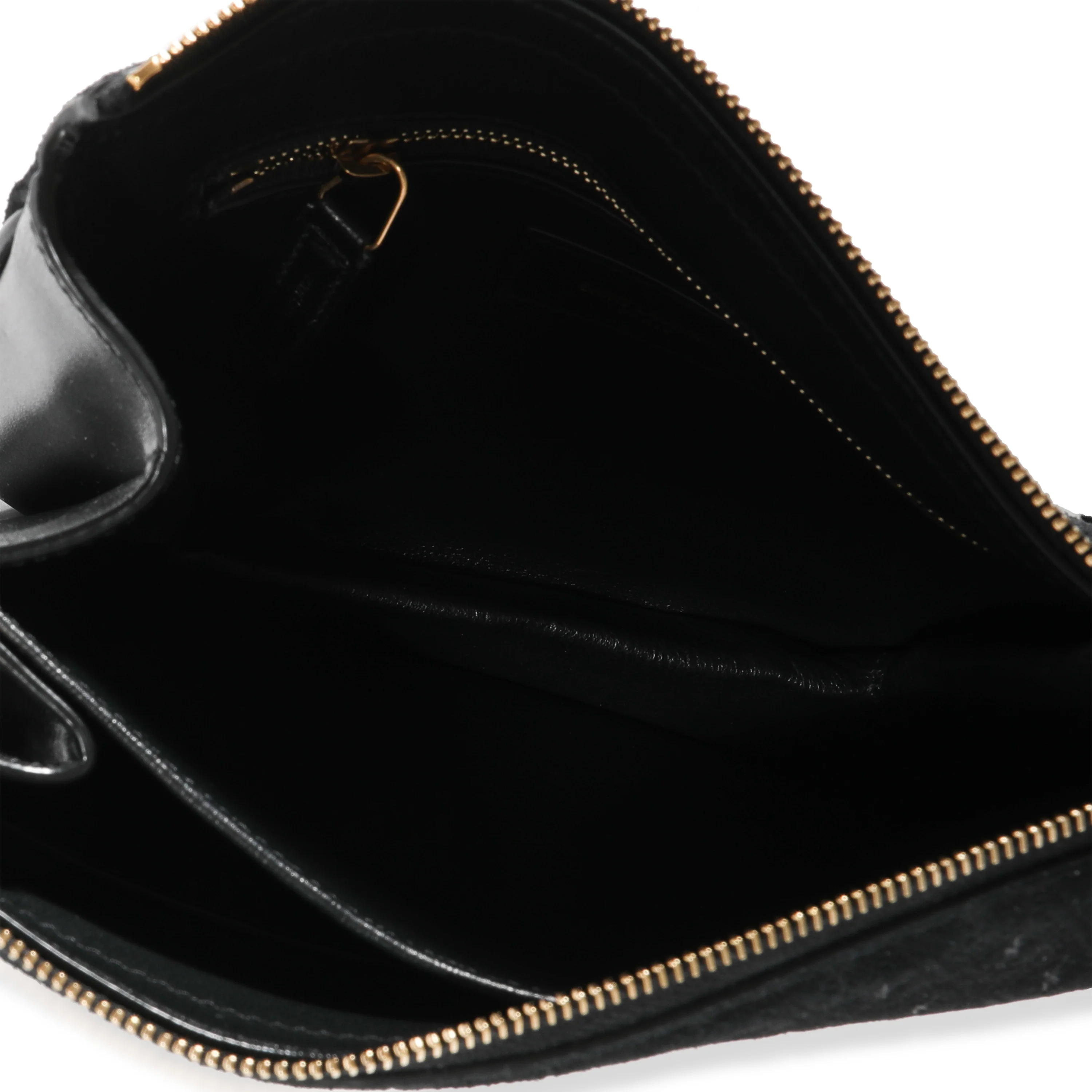 Black Suede & Leather All-Over Monogram Bag - Image 3