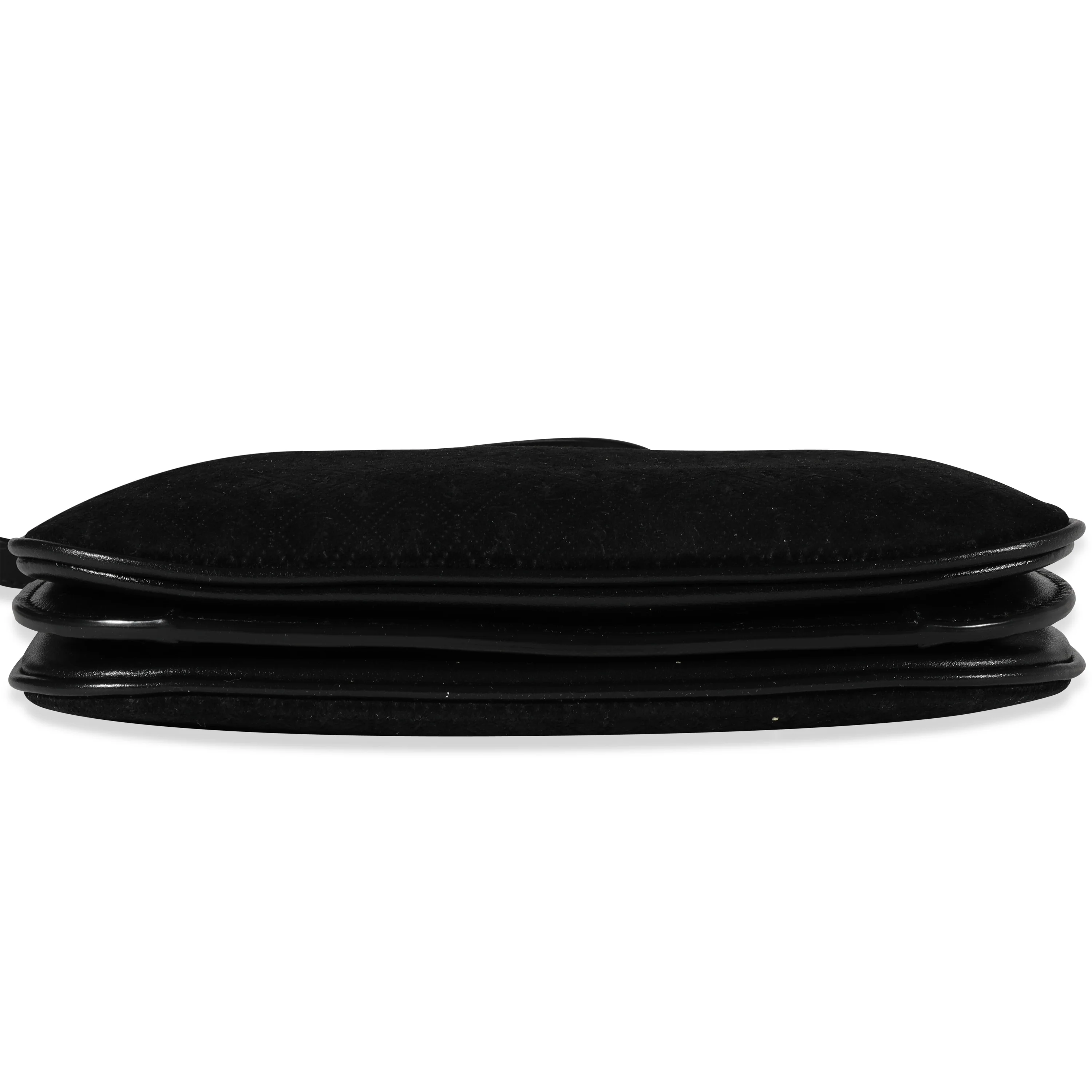 Black Suede & Leather All-Over Monogram Bag - Image 4