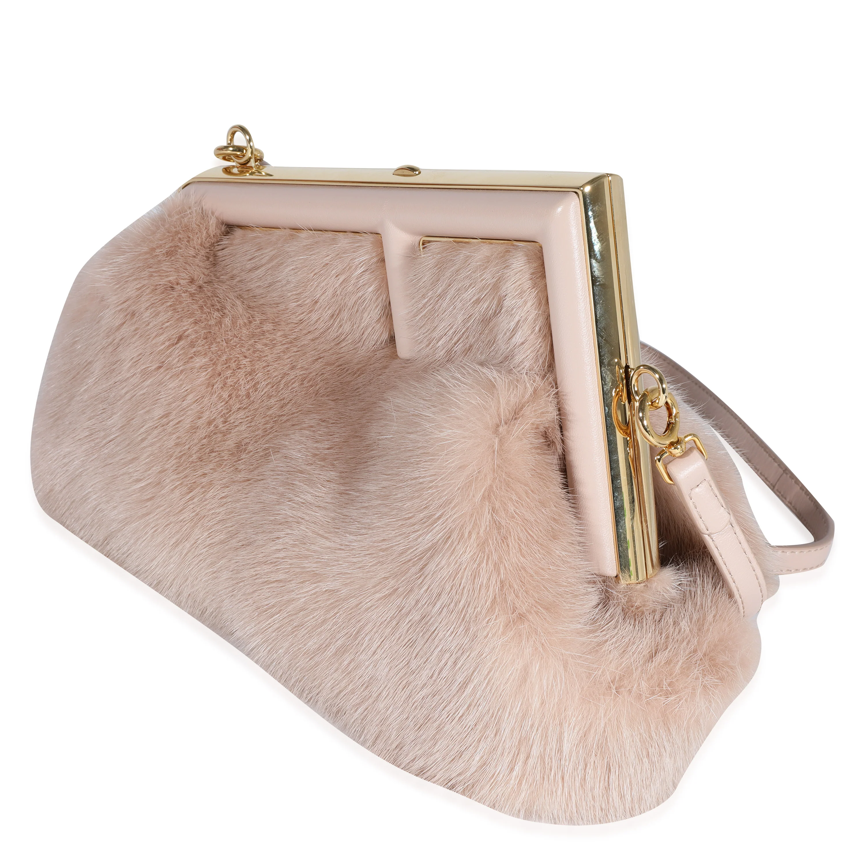 Blush Mink & Leather Small First Bag - Image 2