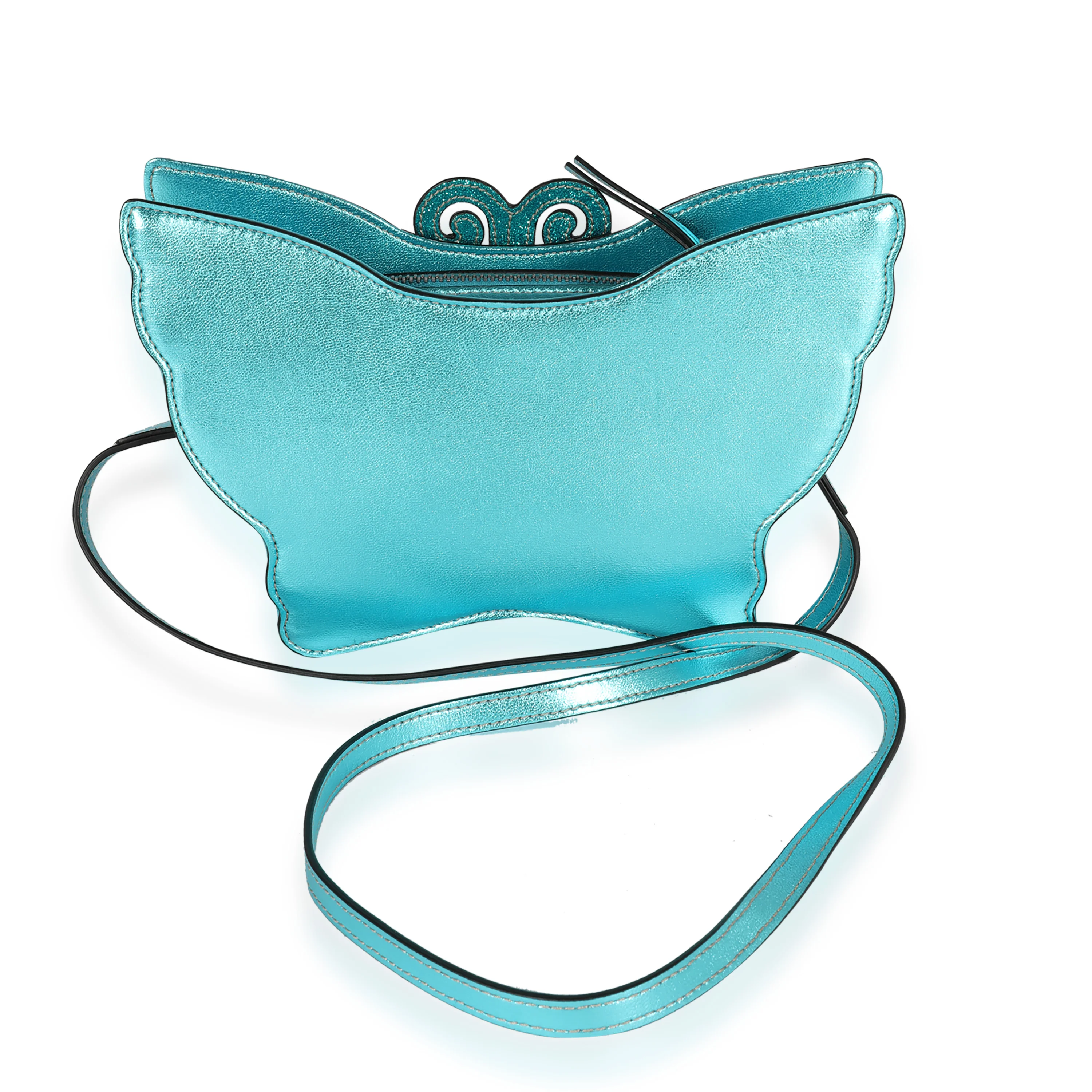 Gucci Kids Metallic Blue Glitter Butterfly Bag - Image 3