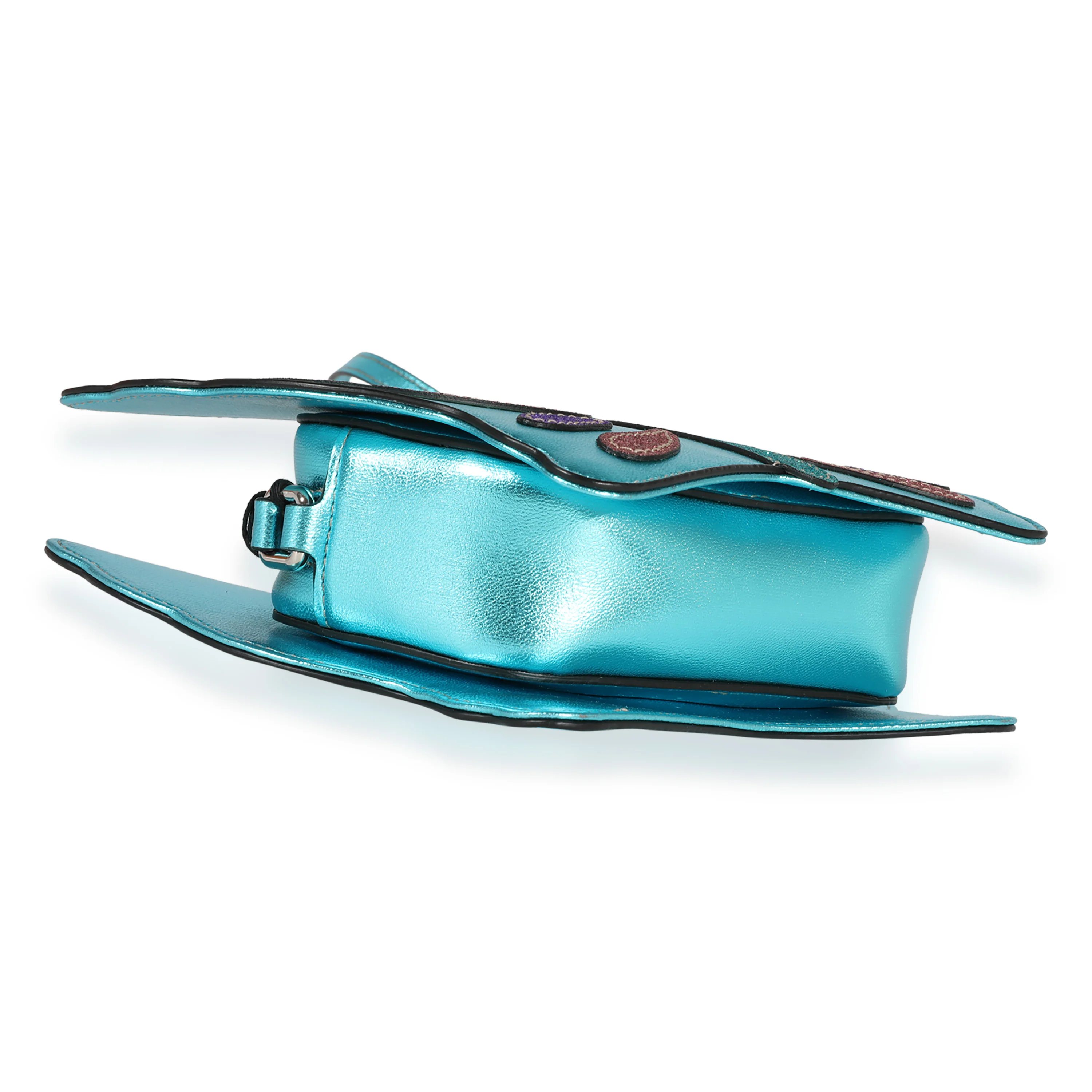 Gucci Kids Metallic Blue Glitter Butterfly Bag - Image 4