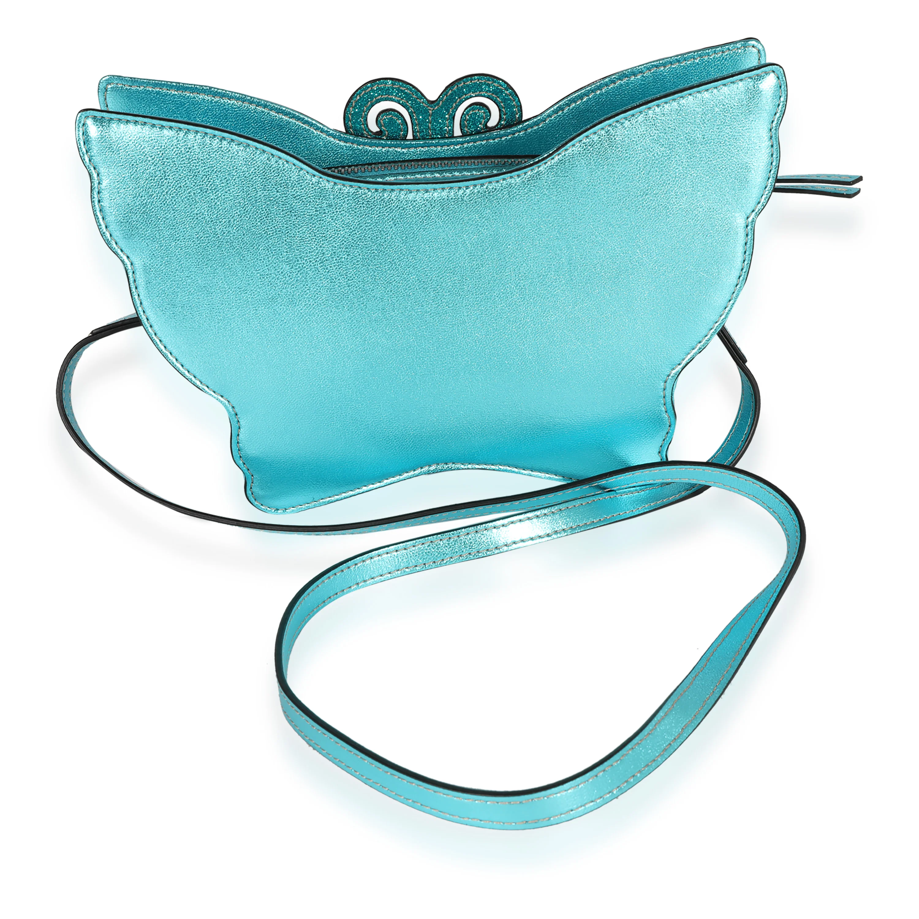 Gucci Kids Metallic Blue Glitter Butterfly Bag - Image 5