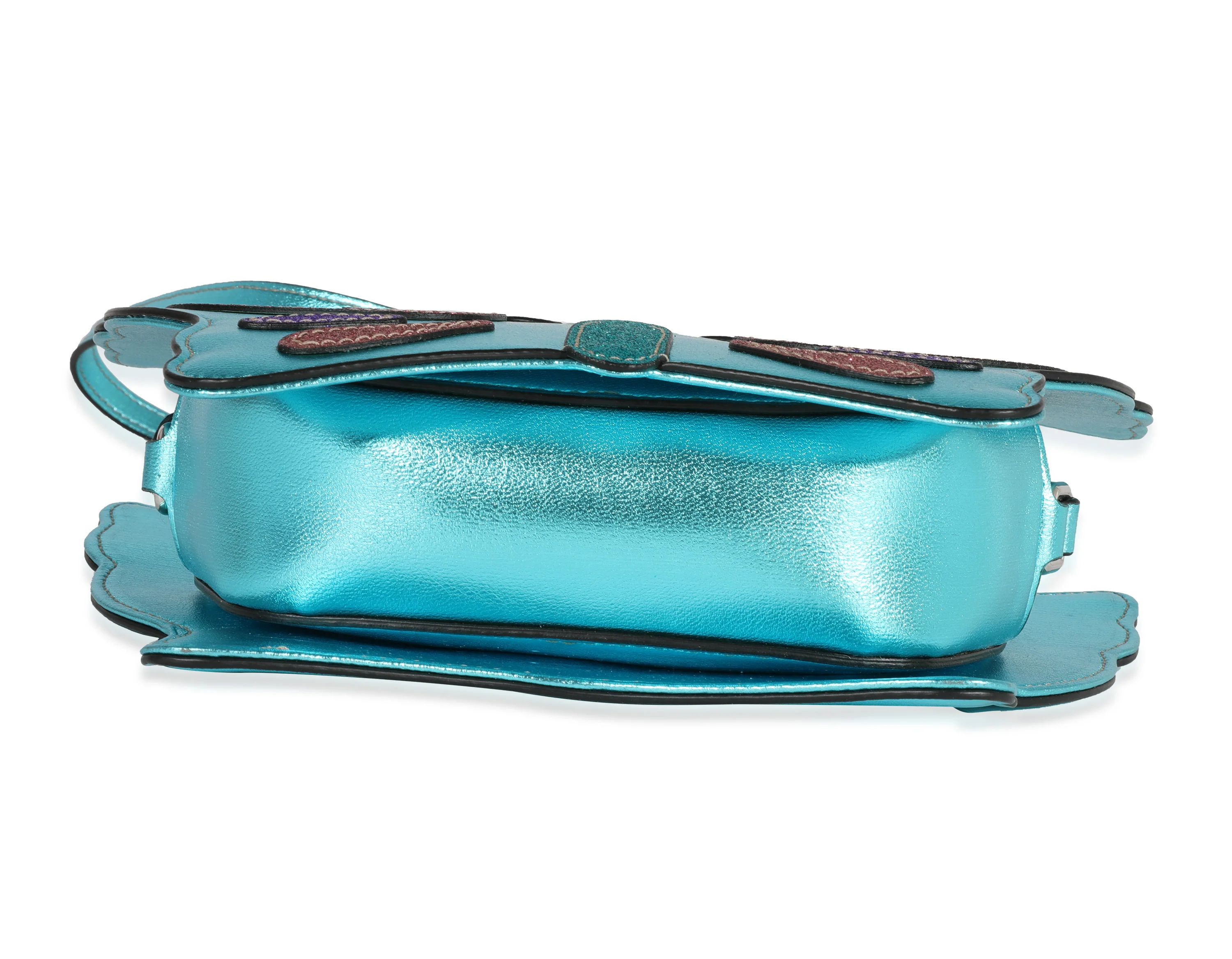 Gucci Kids Metallic Blue Glitter Butterfly Bag - Image 7