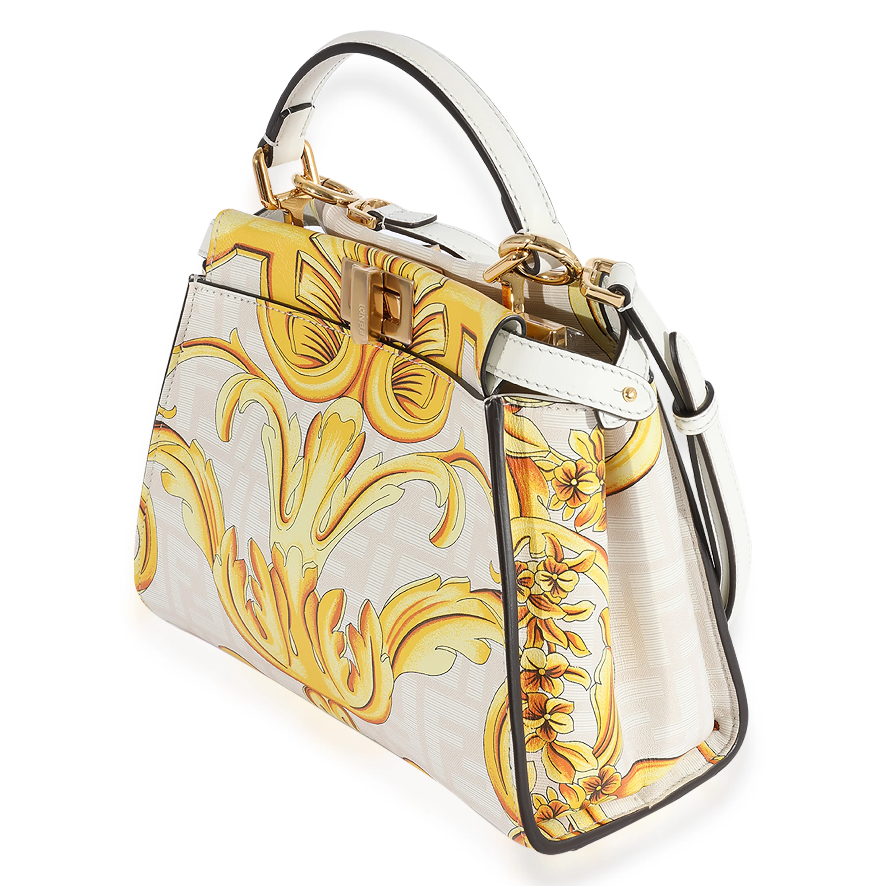x Versace Fendace Gold Baroque & White FF Motif Mini Peekaboo - Image 2