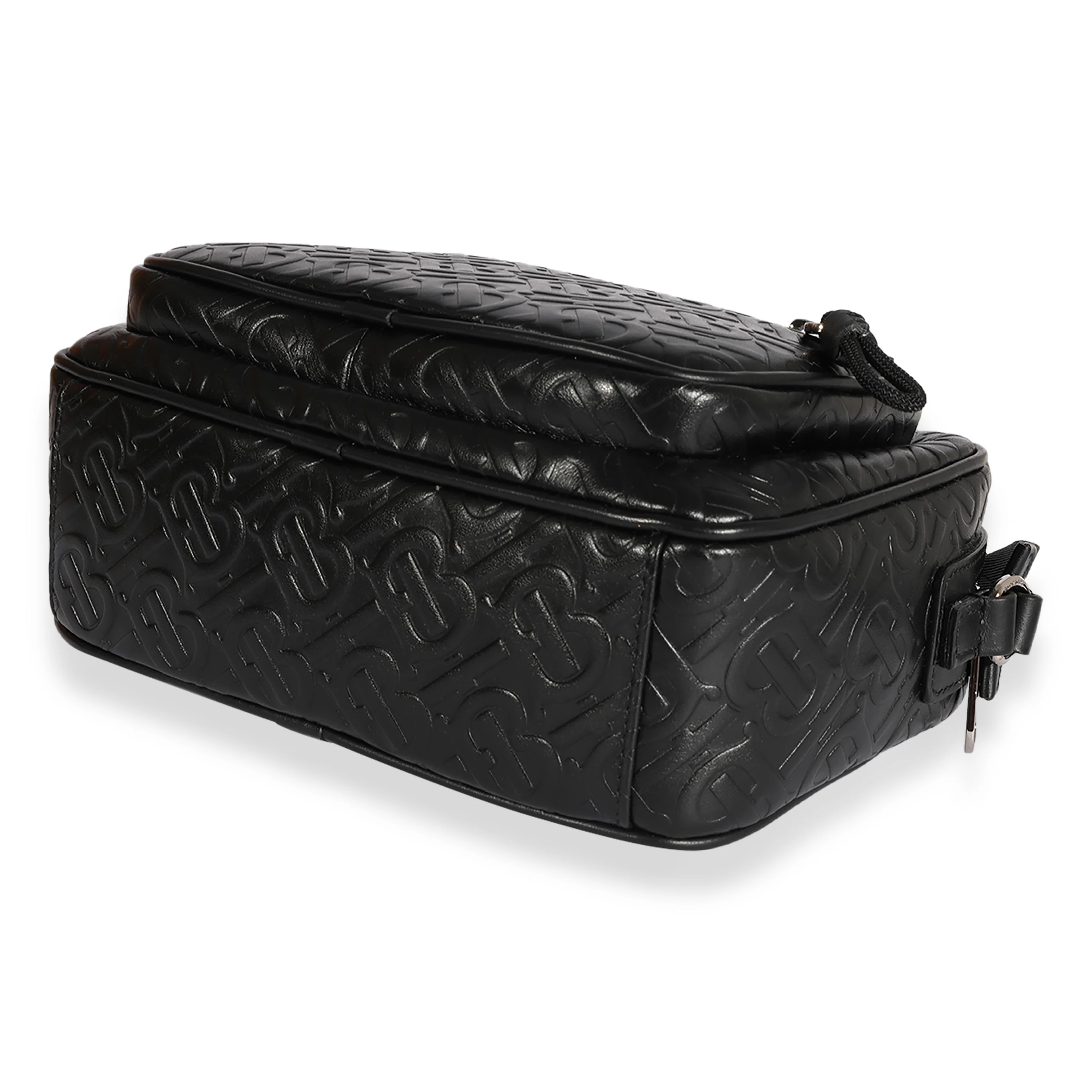 Burberry Black TB Embossed Leather Paddy Crossbody Bag - Image 6