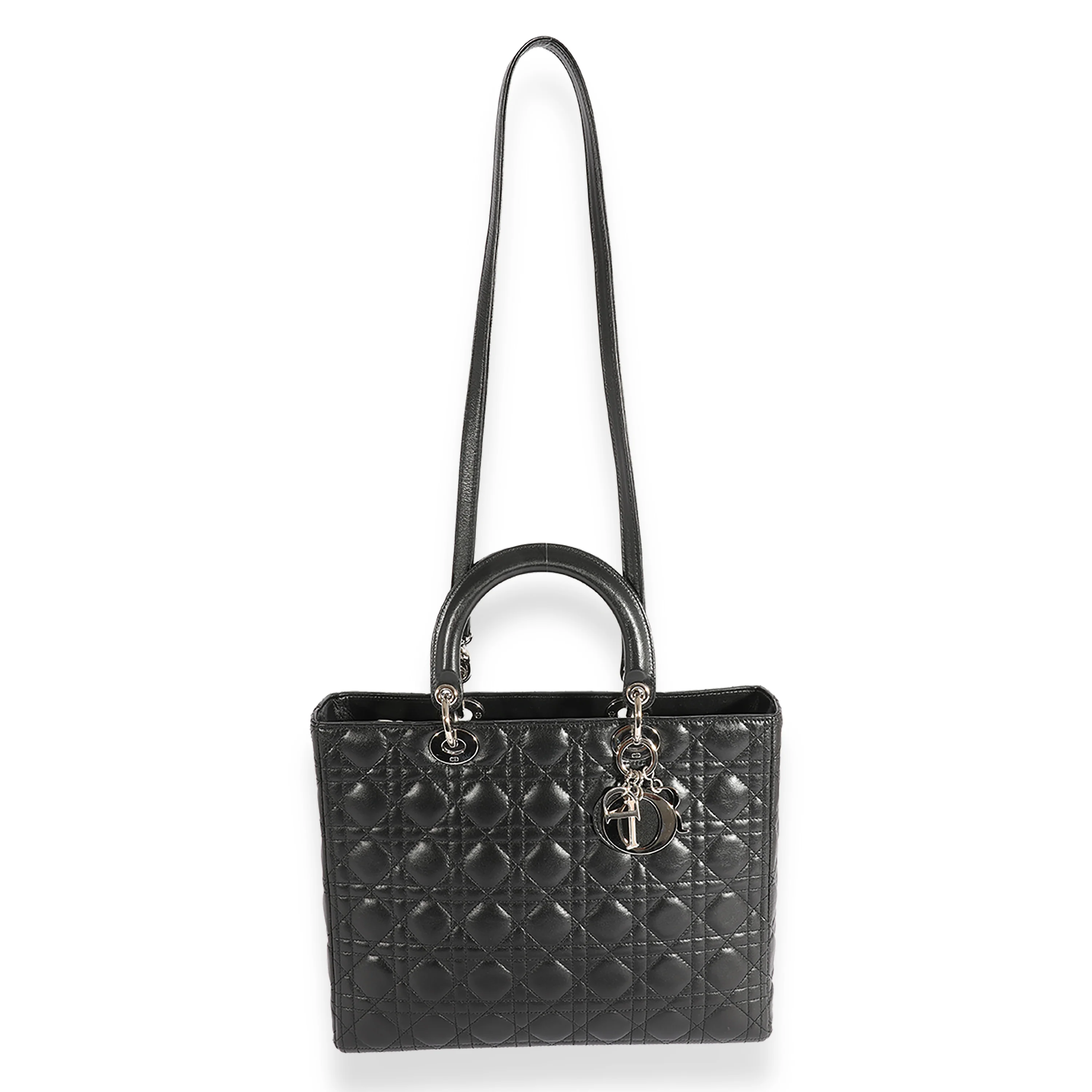 Christian Dior Black Cannage Lambskin Large Lady Dior Tote - Image 4