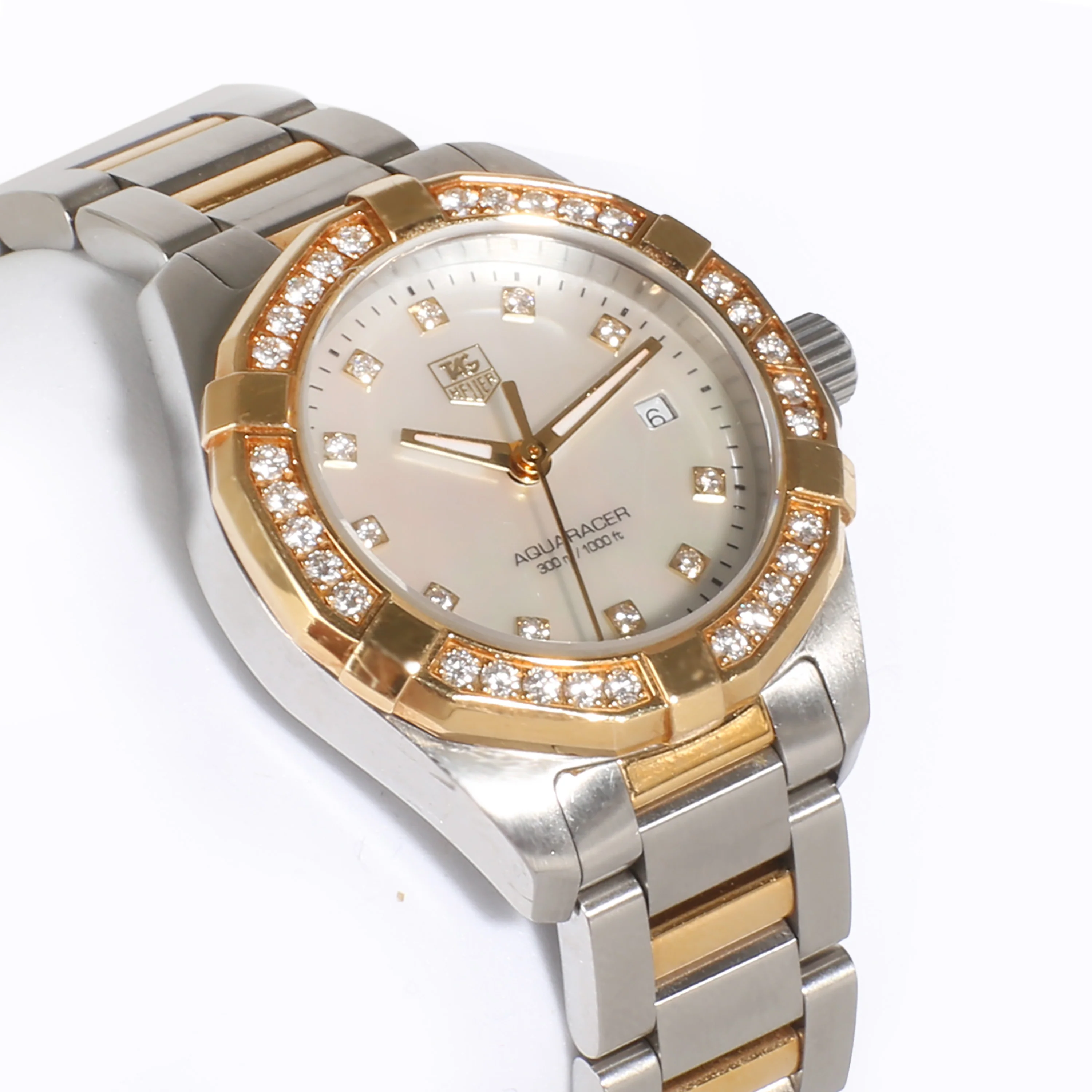 Aquaracer WAY1453.BD0922 Womens Watch in 18kt Stainless Steel/Yellow - Image 2