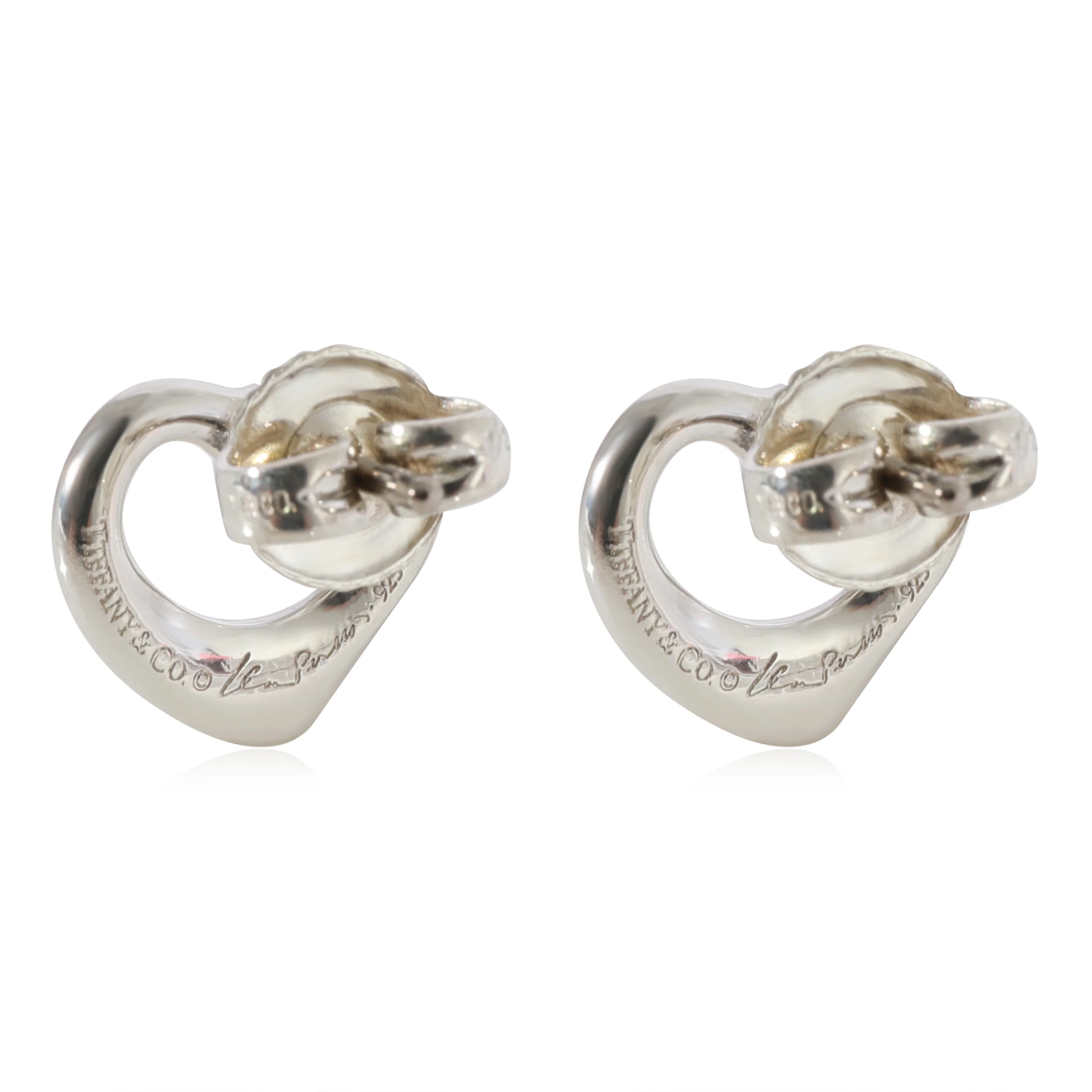 Tiffany & Co. Elsa Peretti 11 mm Wide Open Heart Earrings in Sterling Silver - Image 3