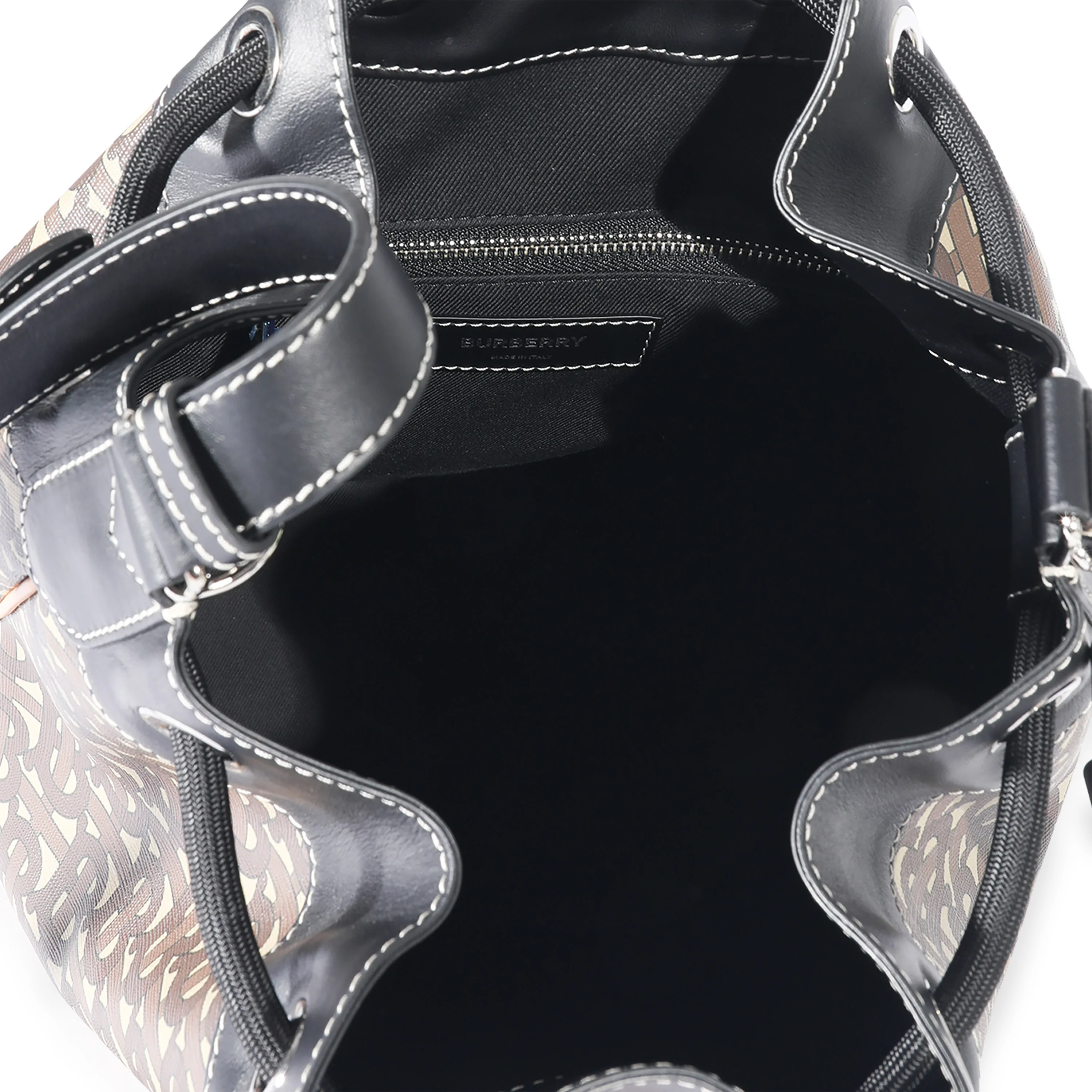 Burberry Bridle Brown TB Canvas Chesterton Bucket Bag - Image 4