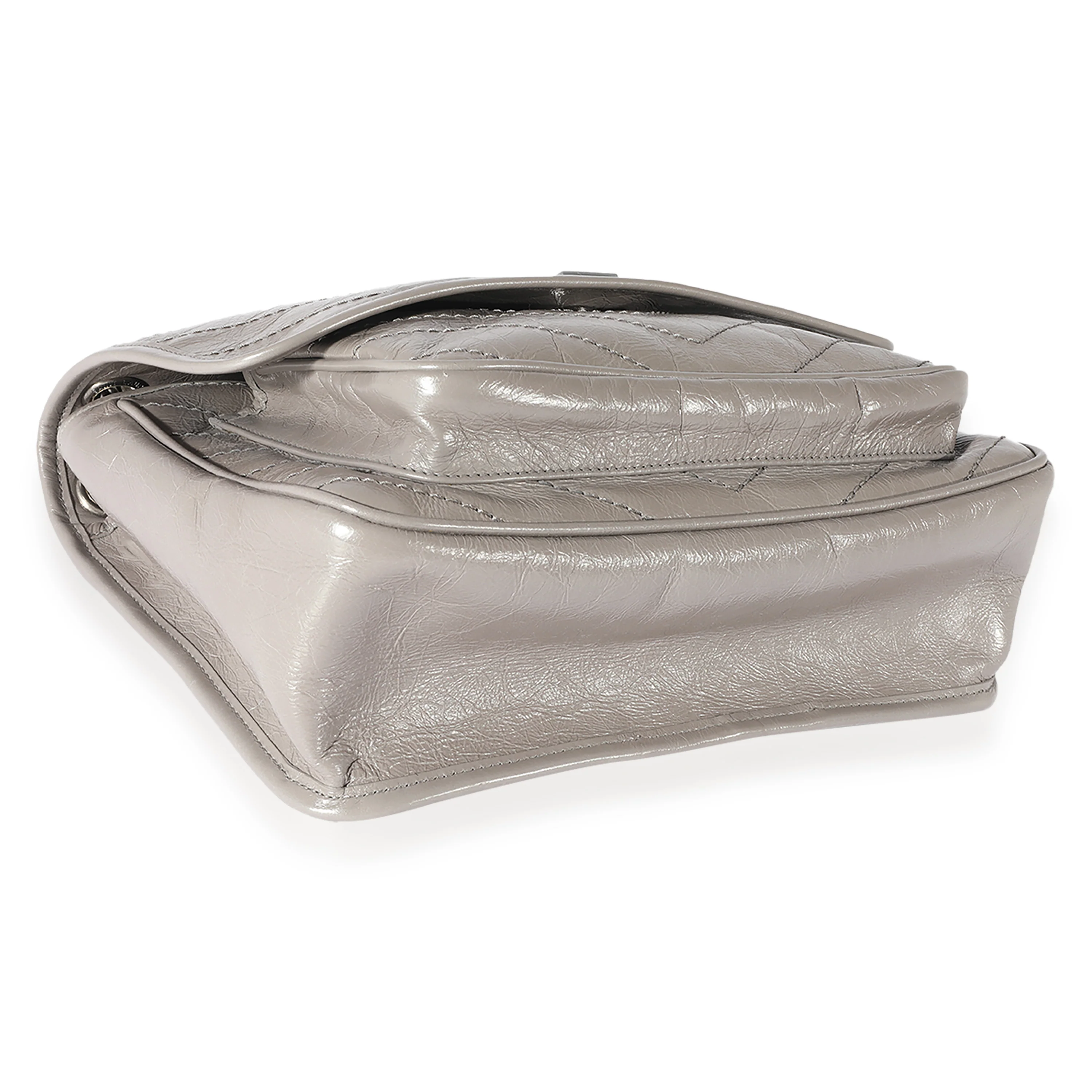 Saint Laurent Grey Leather Medium Niki - Image 6