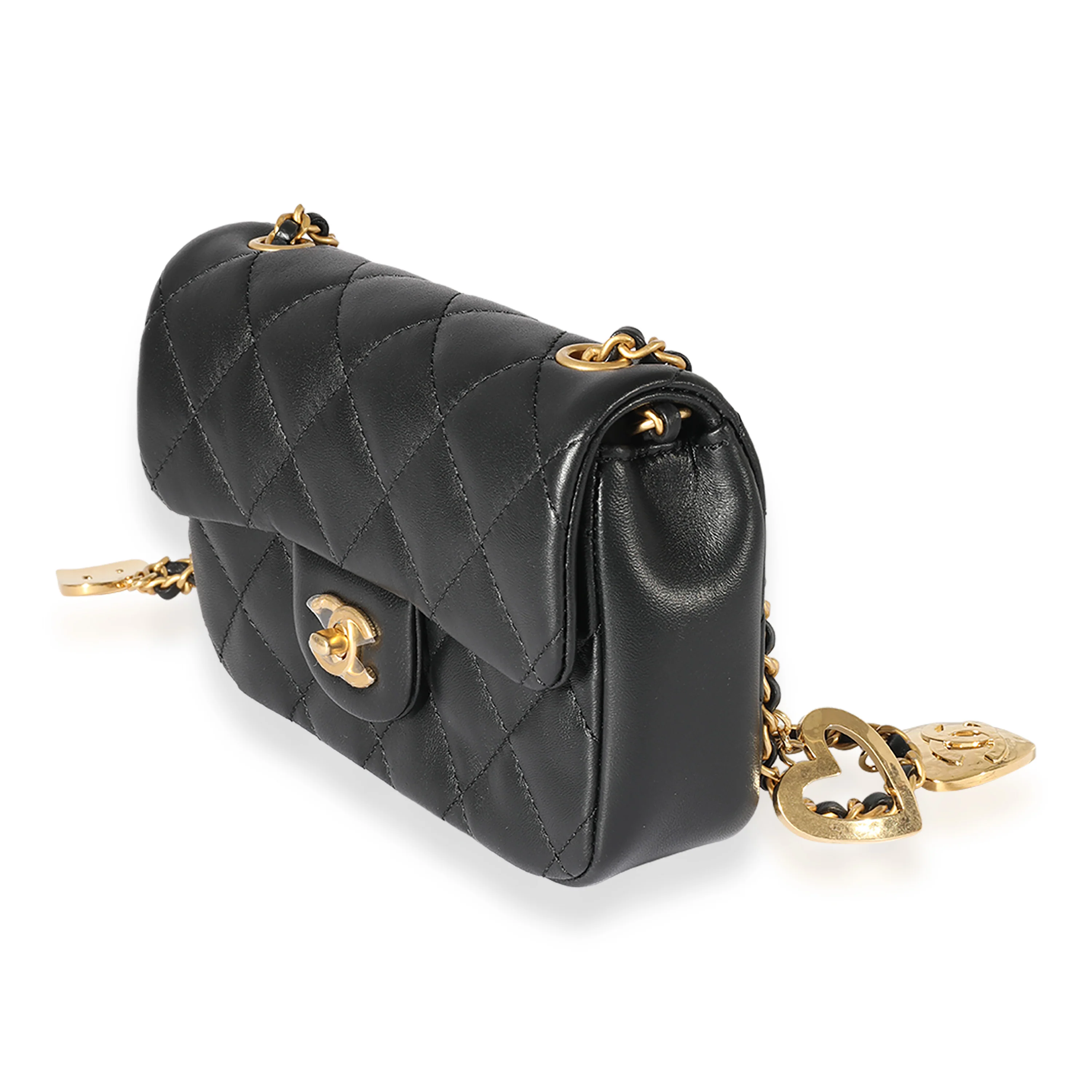 Black Quilted Lambskin Mini Flap Bag - Image 2