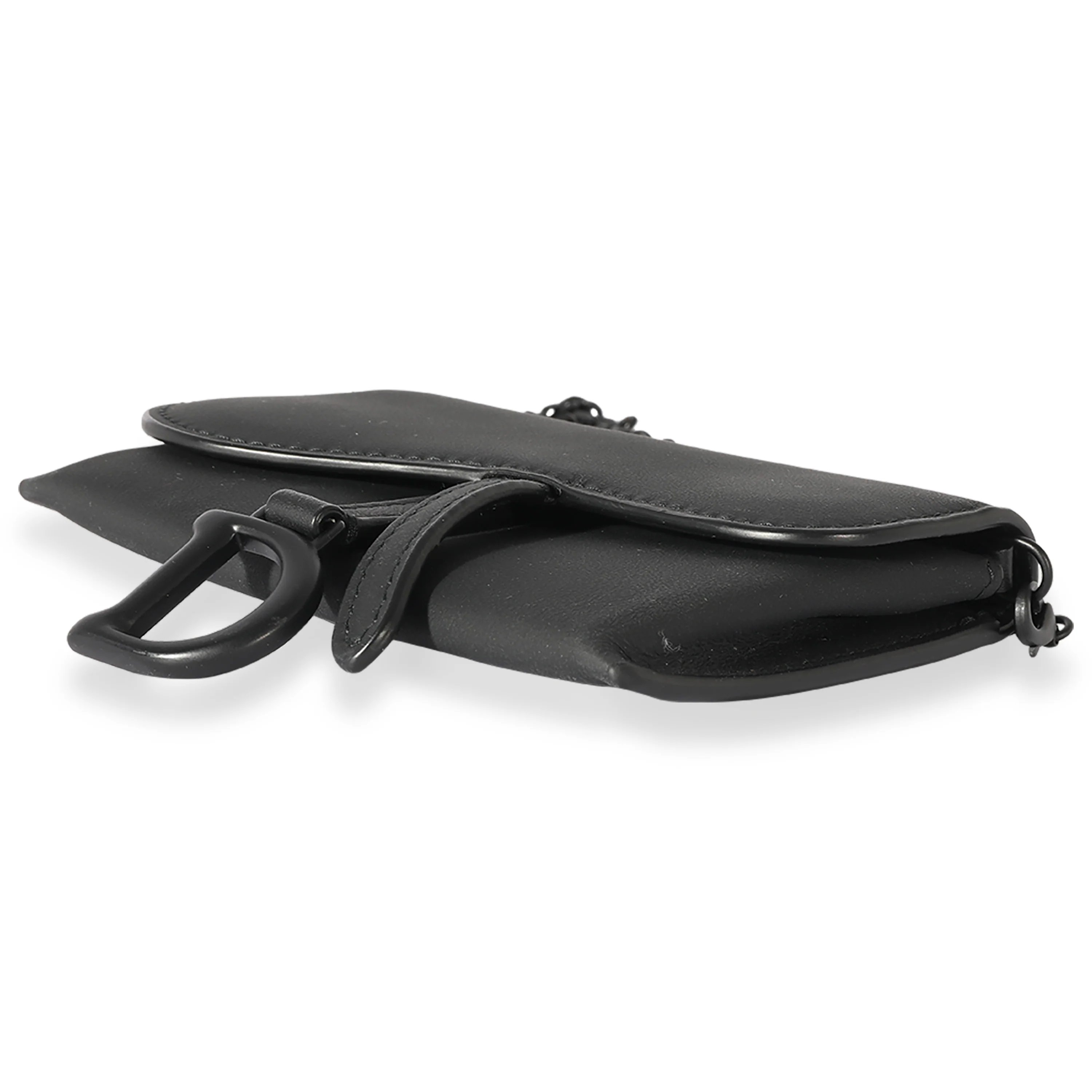 Dior Black Ultra Matte Calfskin Saddle Belt Pouch - Image 6
