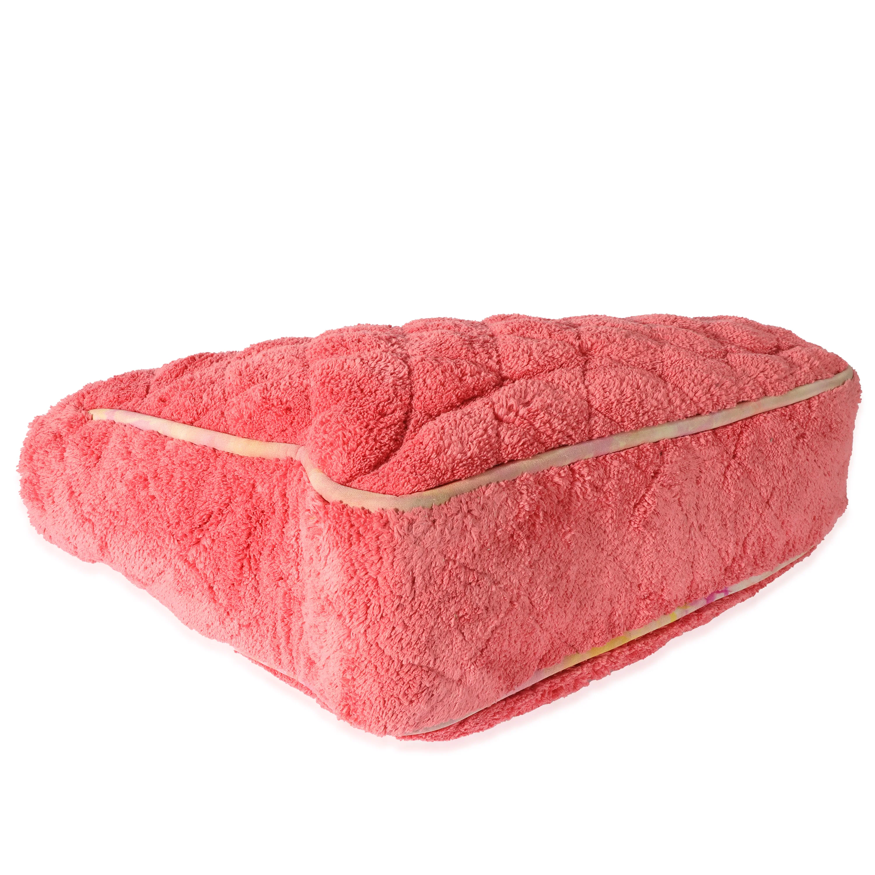 Chanel Pink Quilted Mixed Fibers Large Shopping Tote - Image 6