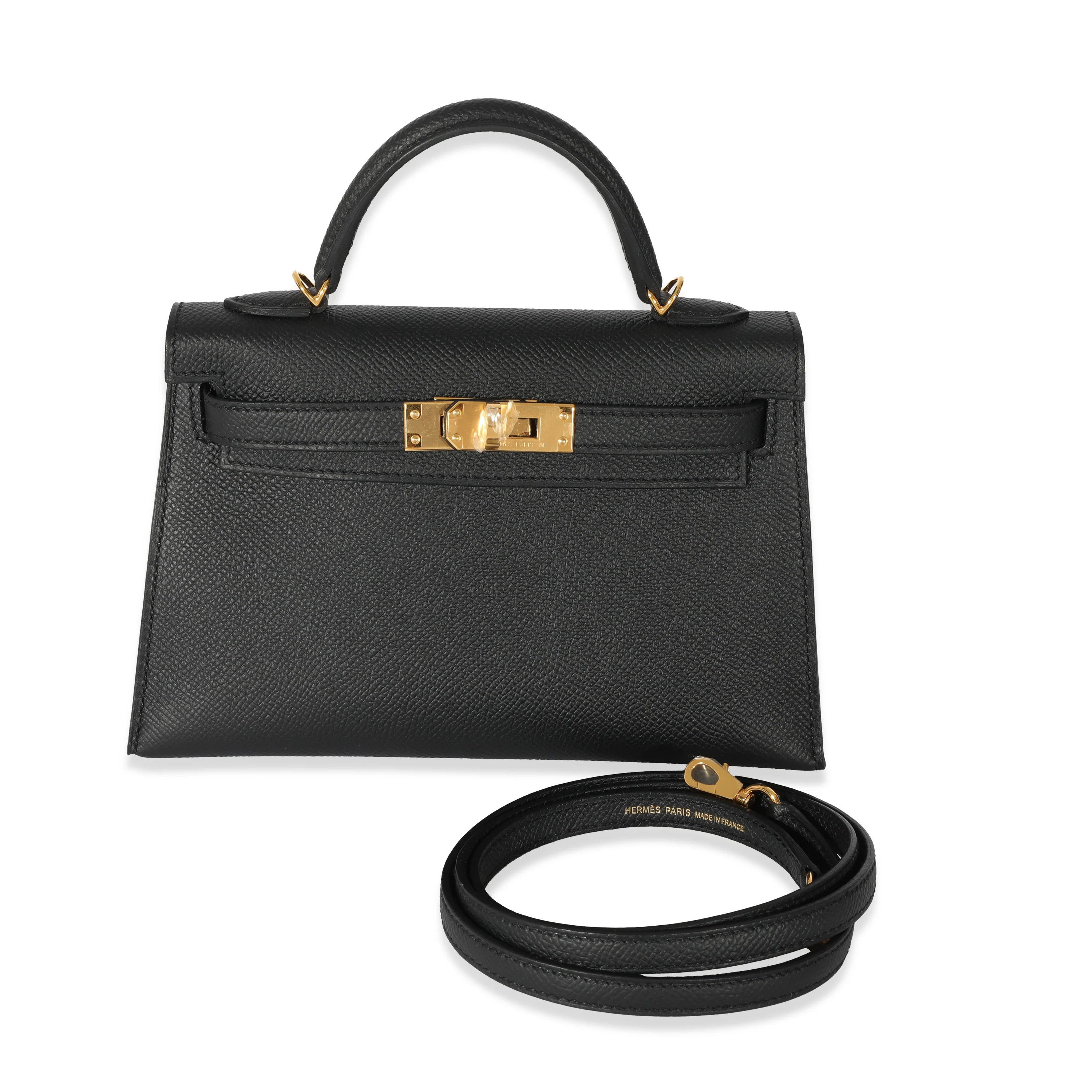 Hermes Noir Epsom Mini Kelly II 20 GHW - Image 4