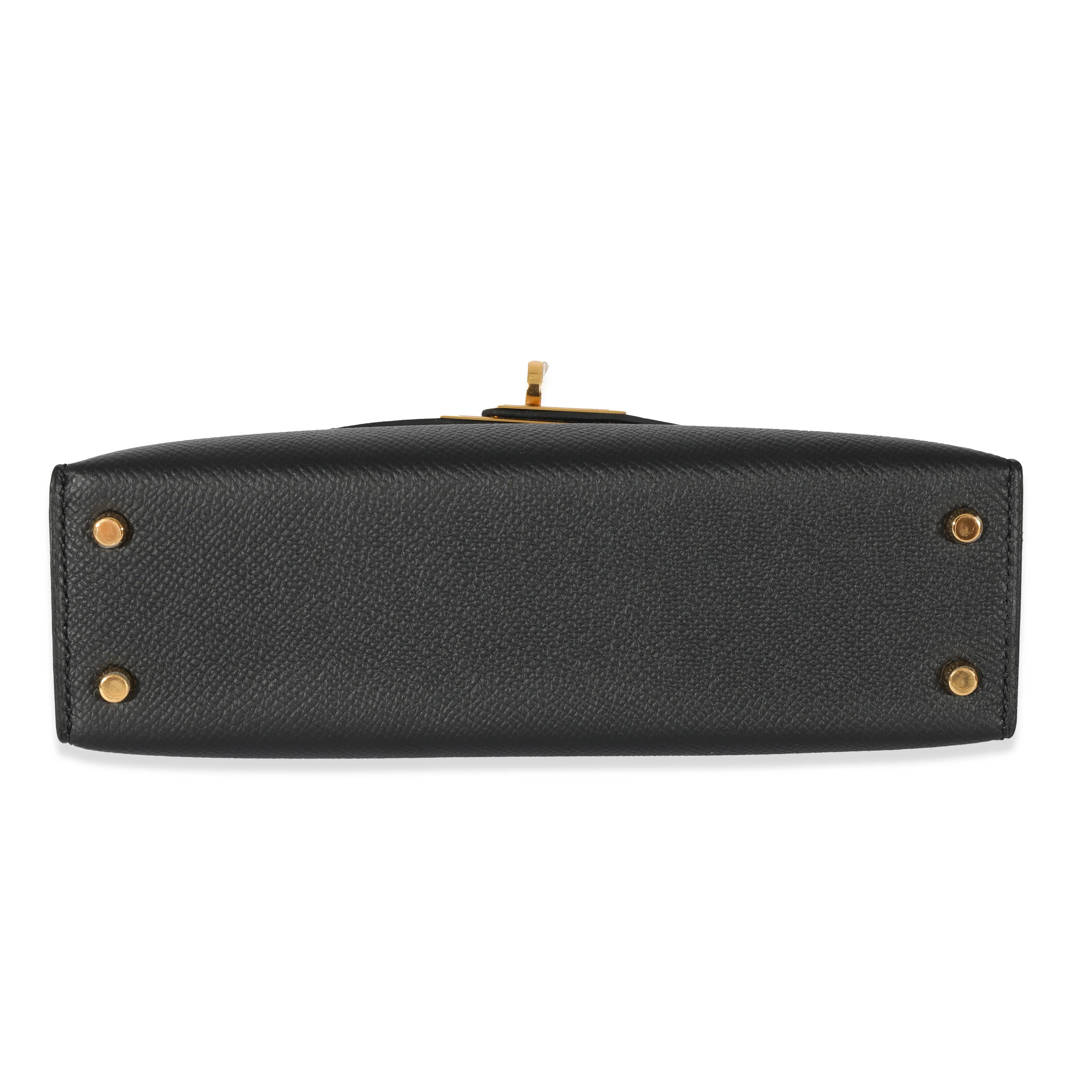 Hermes Noir Epsom Mini Kelly II 20 GHW - Image 5