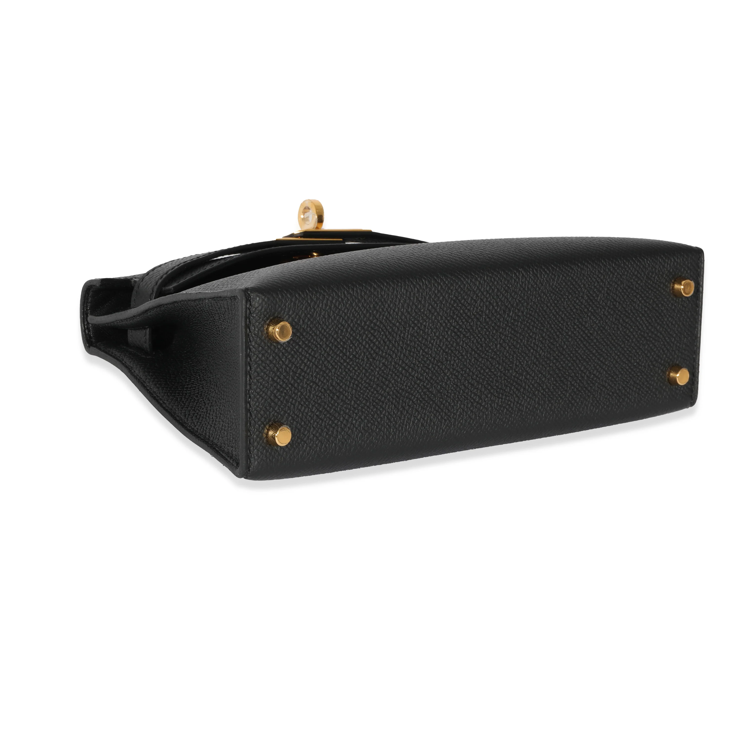 Hermes Noir Epsom Mini Kelly II 20 GHW - Image 7