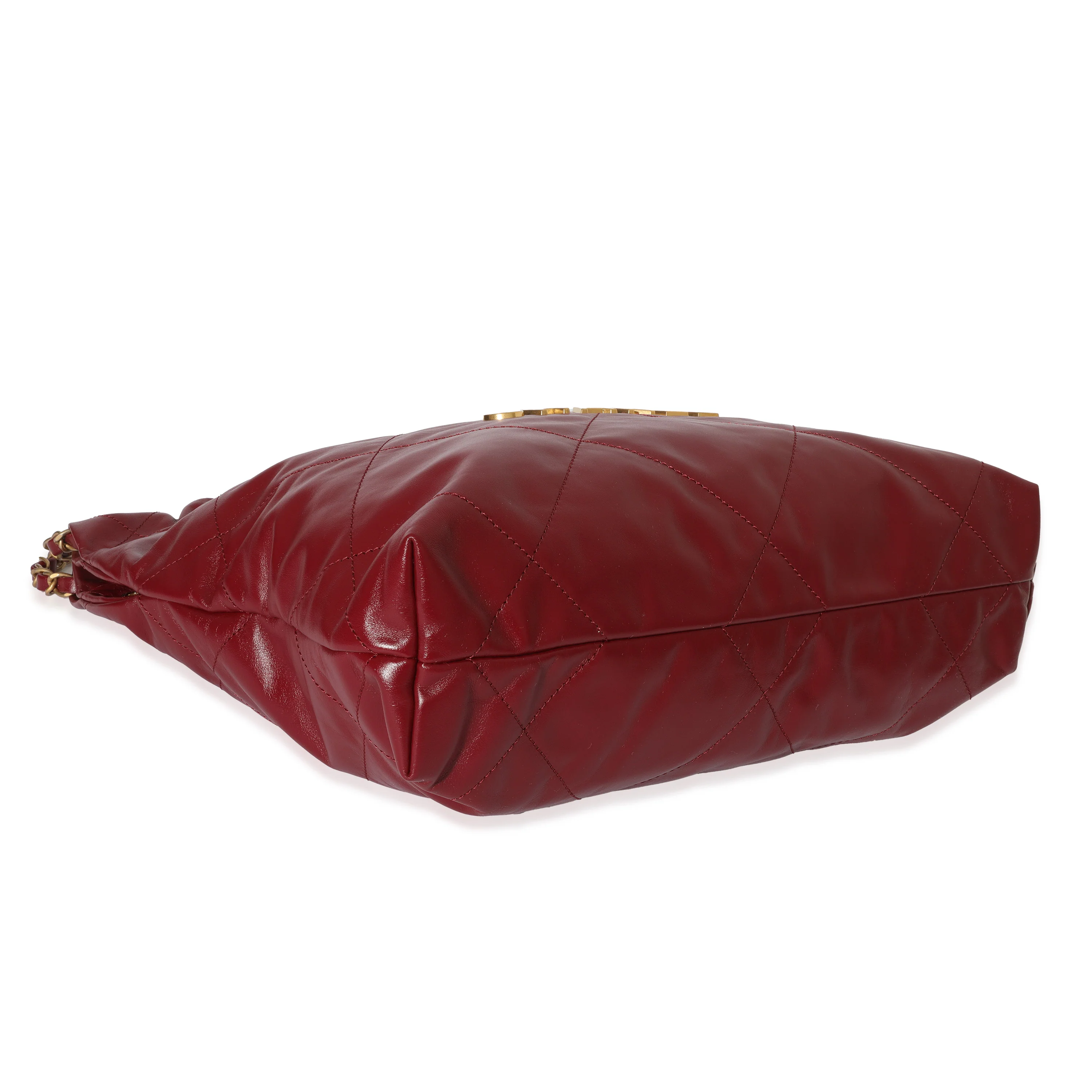 Chanel Burgundy Shiny Calfskin Small 22 - Image 6