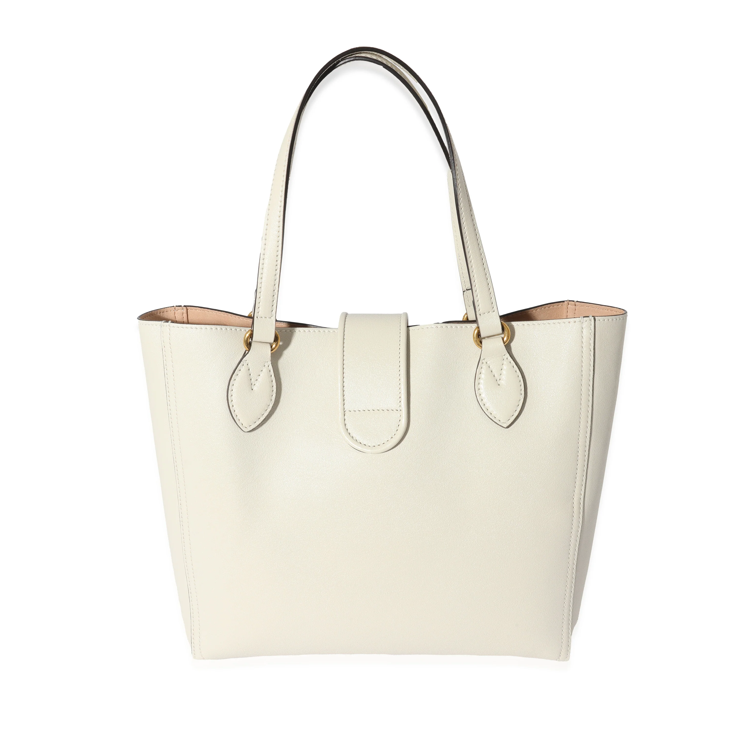 Gucci White Leather New Sakai Small Dahlia Tote - Image 3