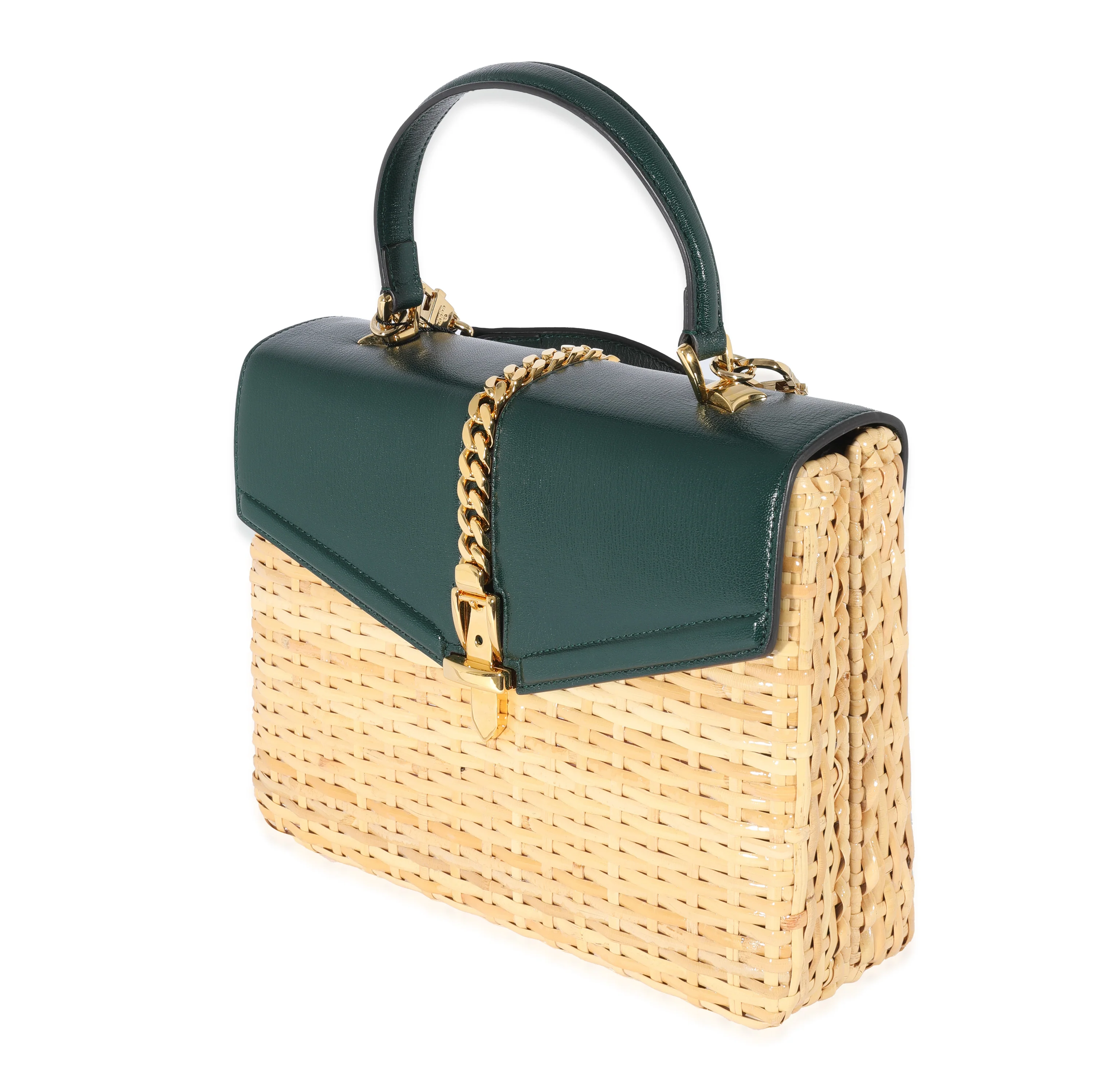 Small Sylvie Wicker Top Handle Bag - Image 2