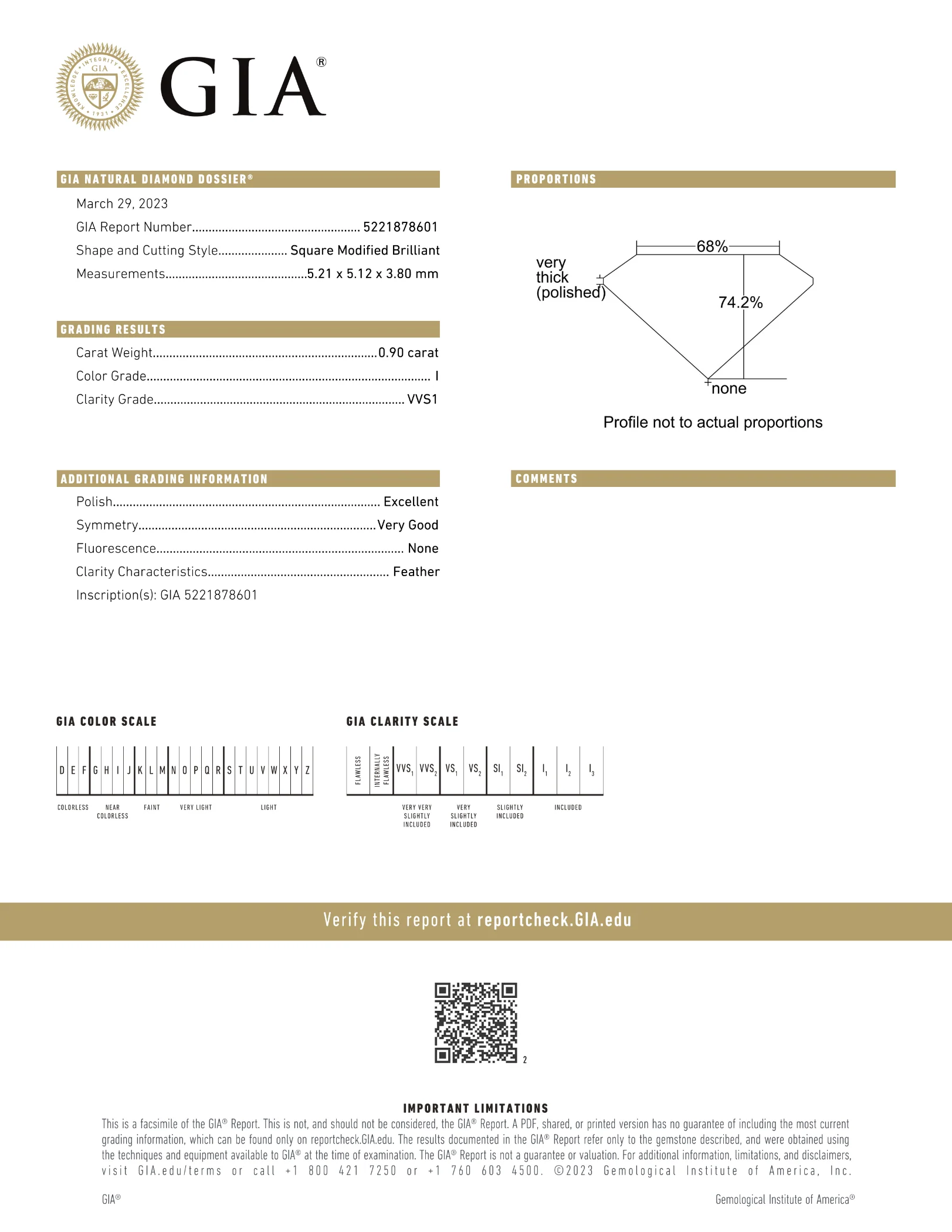 GIA Certified 0.90 Ct Princess cut I VVS1 Loose Diamond - Image 2