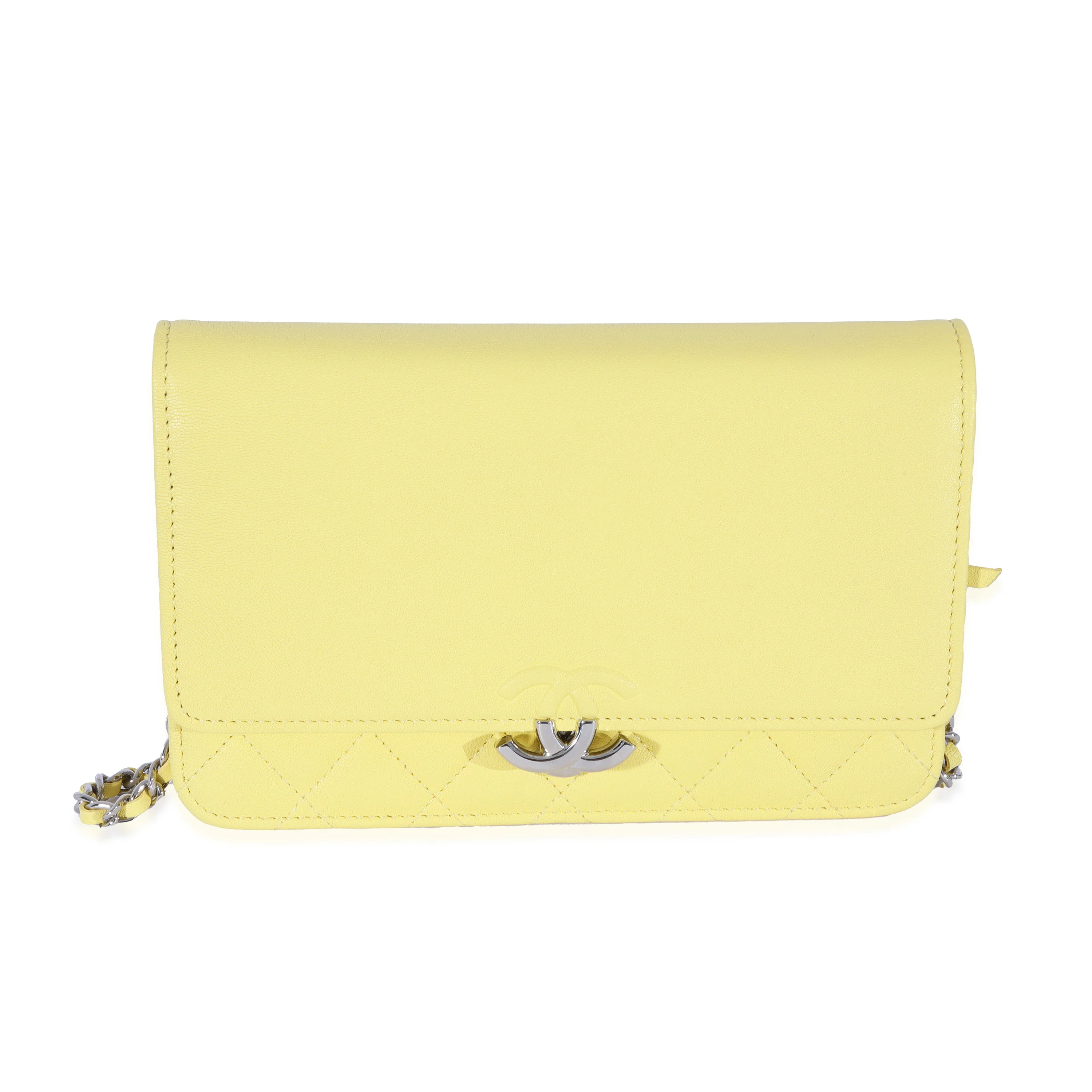 Chanel Yellow Leather Urban Companion Wallet On Chain