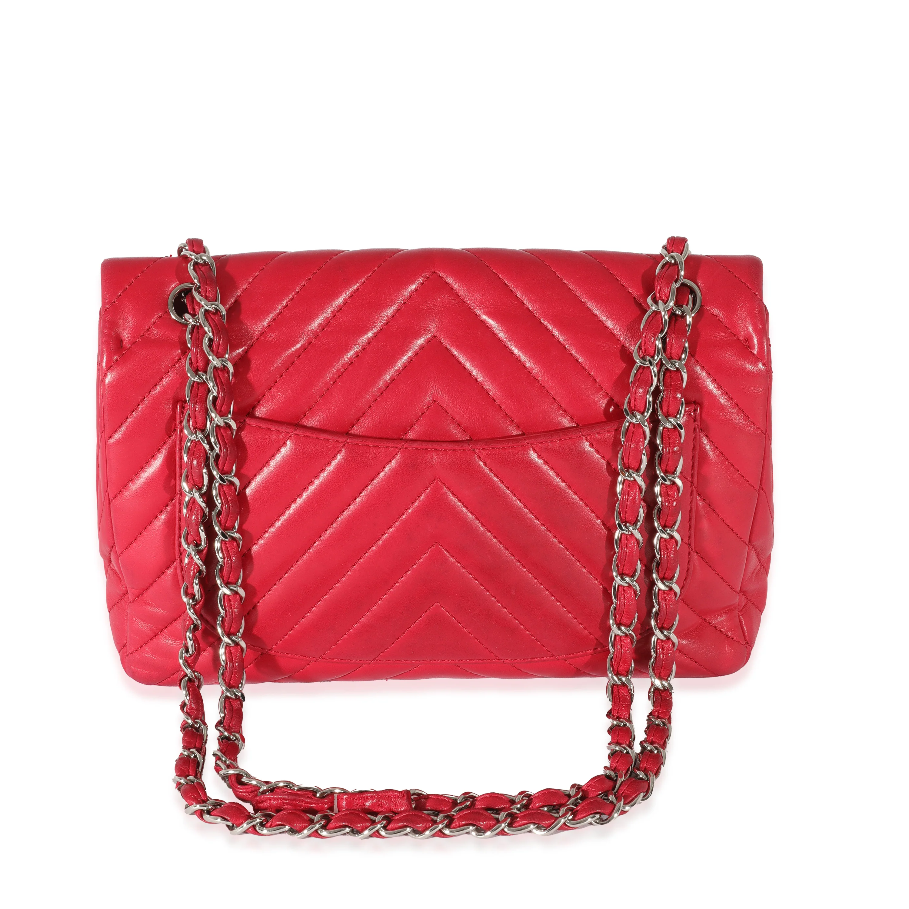 Pink Lambskin Chevron Jumbo Single Flap Bag - Image 3